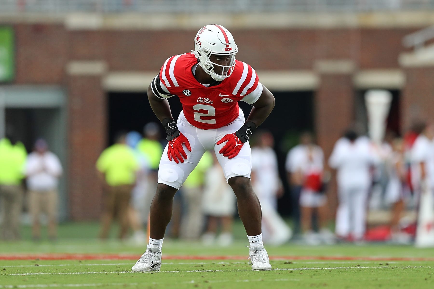 OXFORD, MISSISSIPPI - SEPTEMBER 02: Cedric Johnson #2 of the Mississippi Rebels during the game against the Mercer Bears at Vaught-Hemingway Stadium on September 02, 2023 in Oxford, Mississippi. (Photo by Justin Ford/Getty Images)