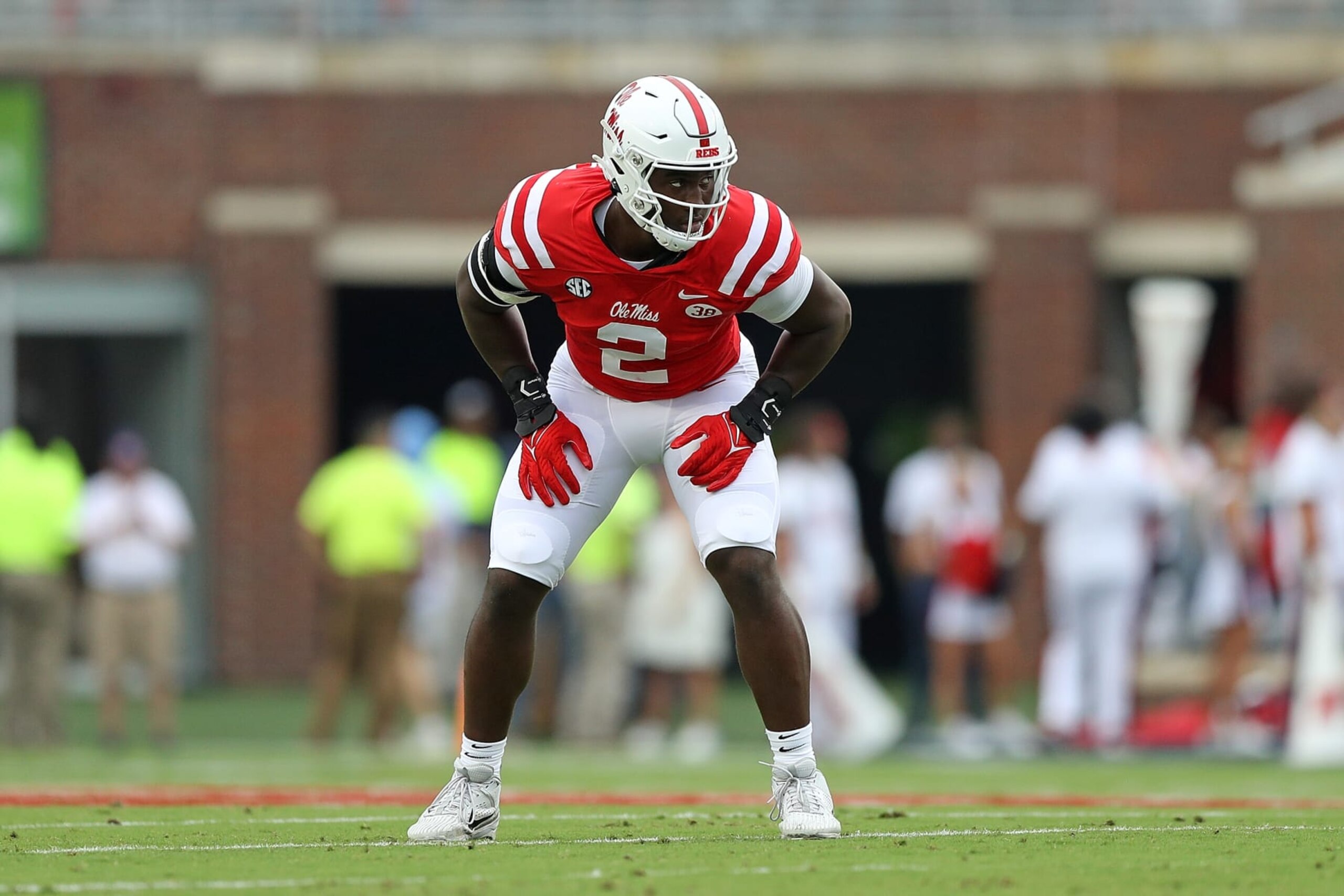 OXFORD, MISSISSIPPI - SEPTEMBER 02: Cedric Johnson #2 of the Mississippi Rebels during the game against the Mercer Bears at Vaught-Hemingway Stadium on September 02, 2023 in Oxford, Mississippi. (Photo by Justin Ford/Getty Images)