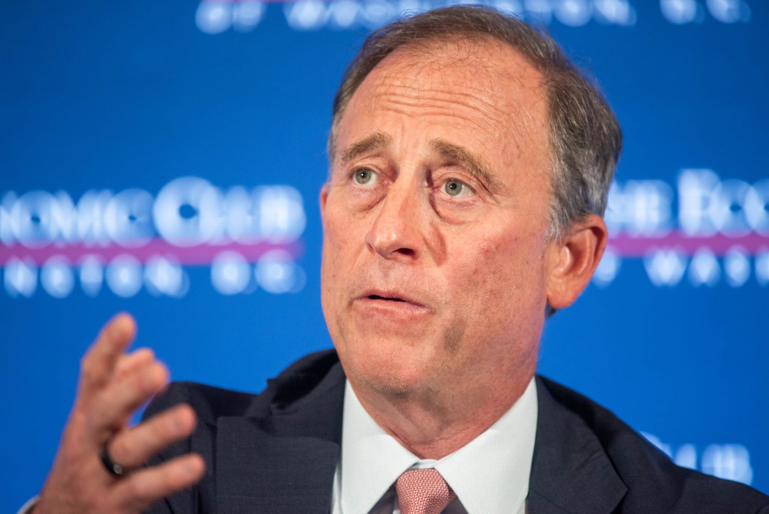 Josh Harris, co-founder of Apollo Global Management Inc. and co-owner of the NFL's Washington Commanders, during an interview at an Economic Club of Washington event in Washington, DC, US, on Wednesday, Sept. 6, 2023. Former owner Dan Snyder sold the Commanders for $6 billion, a record for a US professional sports franchise, who bought the franchise for $800 million in 1999. Photographer: Annabelle Gordon/Bloomberg via Getty Images