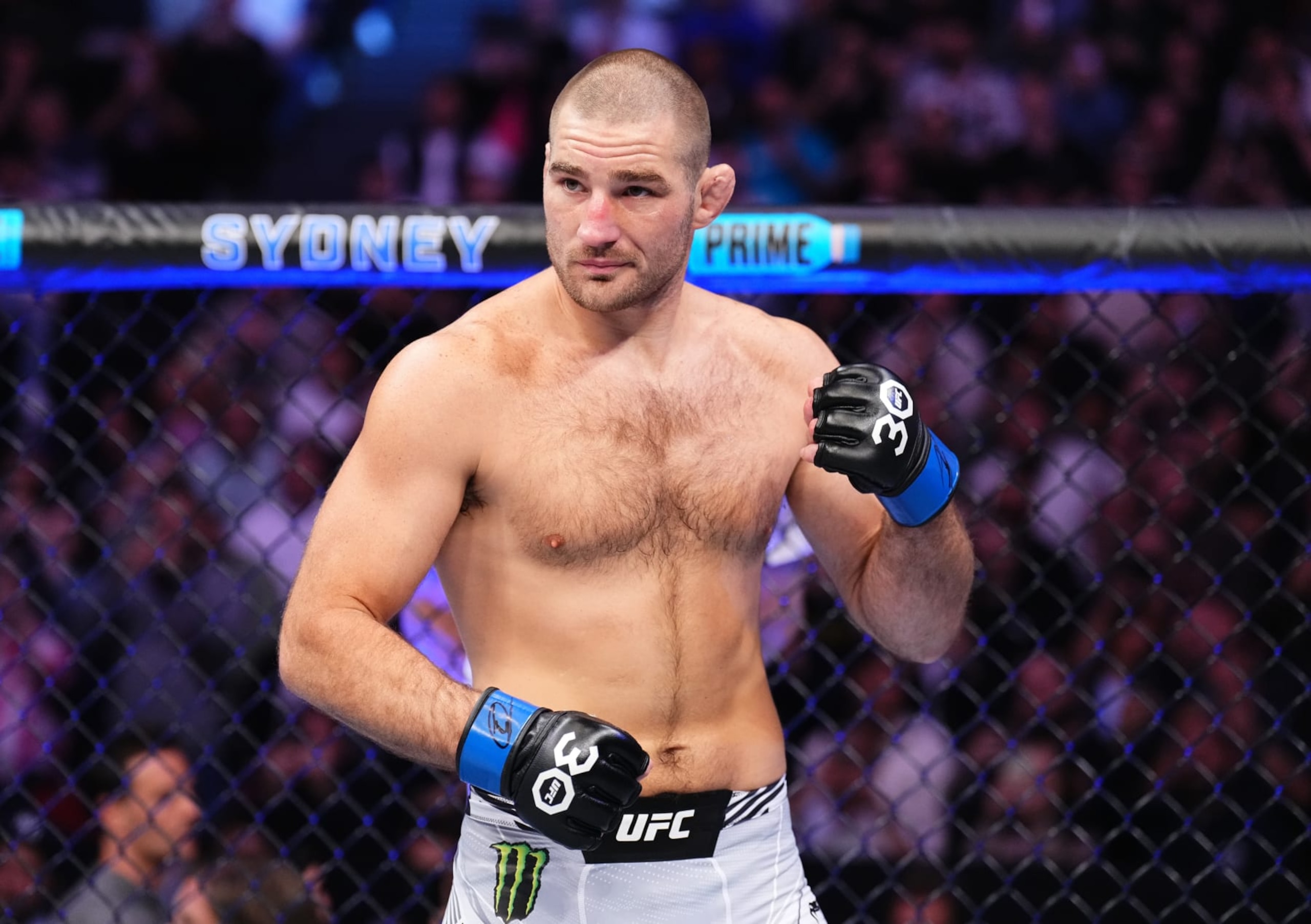 SYDNEY, AUSTRALIA - SEPTEMBER 10: Sean Strickland prepares to face Israel Adesanya of Nigeria during the UFC 293 event at Qudos Bank Arena on September 10, 2023 in Sydney, Australia. (Photo by Chris Unger/Zuffa LLC via Getty Images)