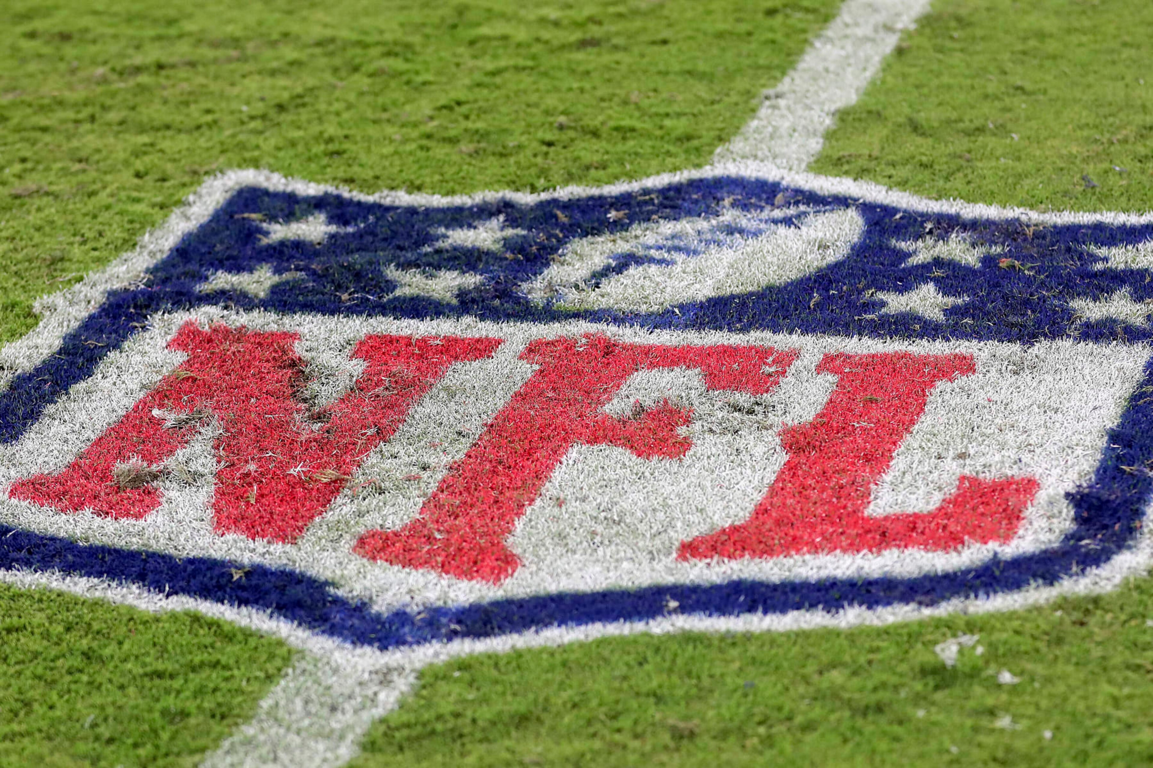 The NFL logo is painted on the turf during a NFL football game at EverBank Stadium, Saturday, August 26, 2023 in Jacksonville, Fla. (AP Photo/Alex Menendez) The NFL logo is painted on the turf during a NFL football game at EverBank Stadium, Saturday, August 26, 2023 in Jacksonville, Fla. (AP Photo/Alex Menendez)