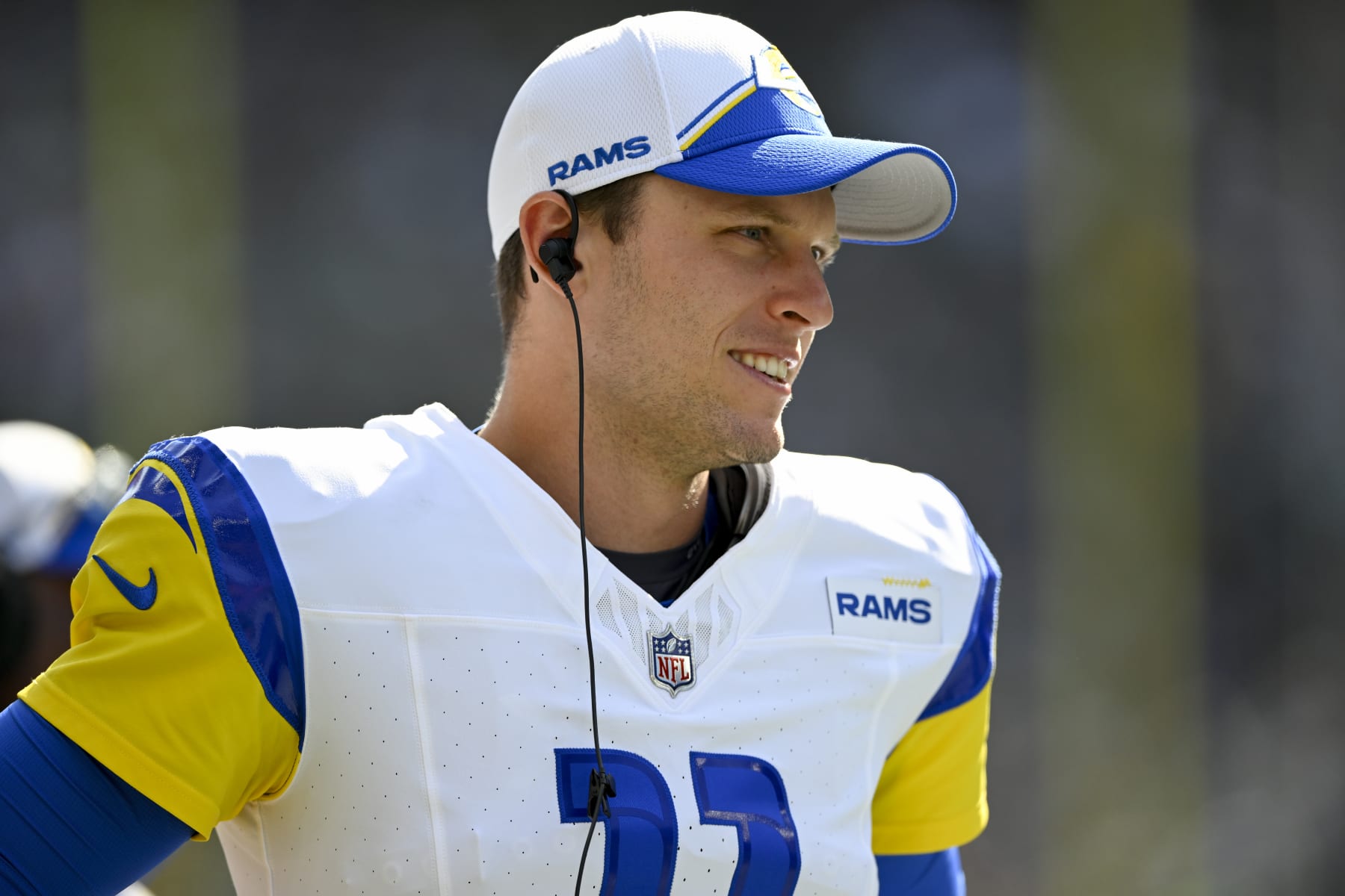 SEATTLE, WASHINGTON - SEPTEMBER 10: Brett Rypien #11 of the Los Angeles Rams looks on during the game against the Seattle Seahawks at Lumen Field on September 10, 2023 in Seattle, Washington. The Los Angeles Rams won 30-13. (Photo by Alika Jenner/Getty Images)