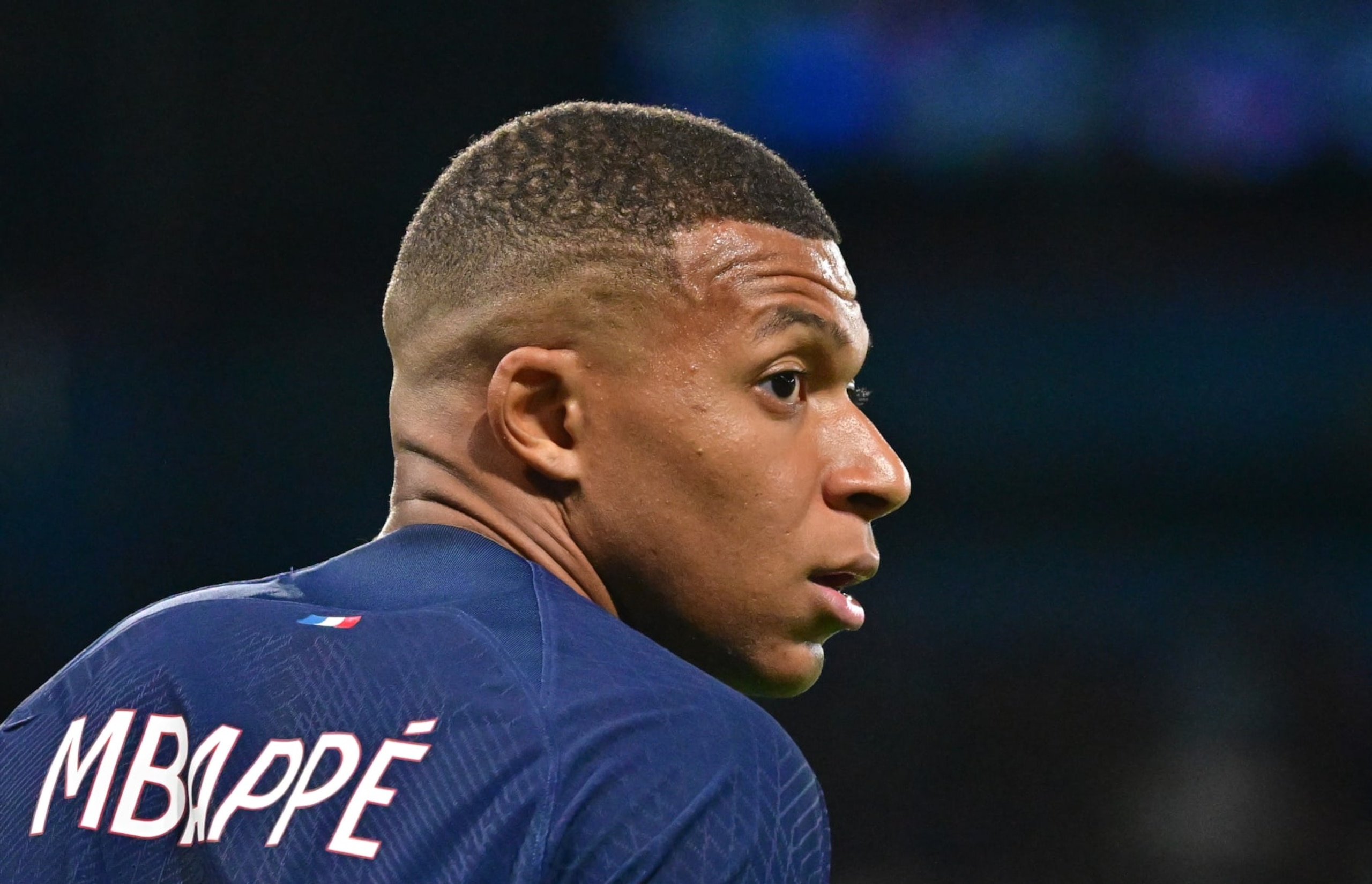 PARIS, FRANCE - SEPTEMBER 15: Kylian Mbappé of Paris Saint-Germain in action during the French Ligue 1 soccer match between Paris Saint-Germain (PSG) and OGC Nice at Parc des Princes Stadium on September 15, 2023 in Paris, France. (Photo by Christian Liewig - Corbis/Corbis via Getty Images)