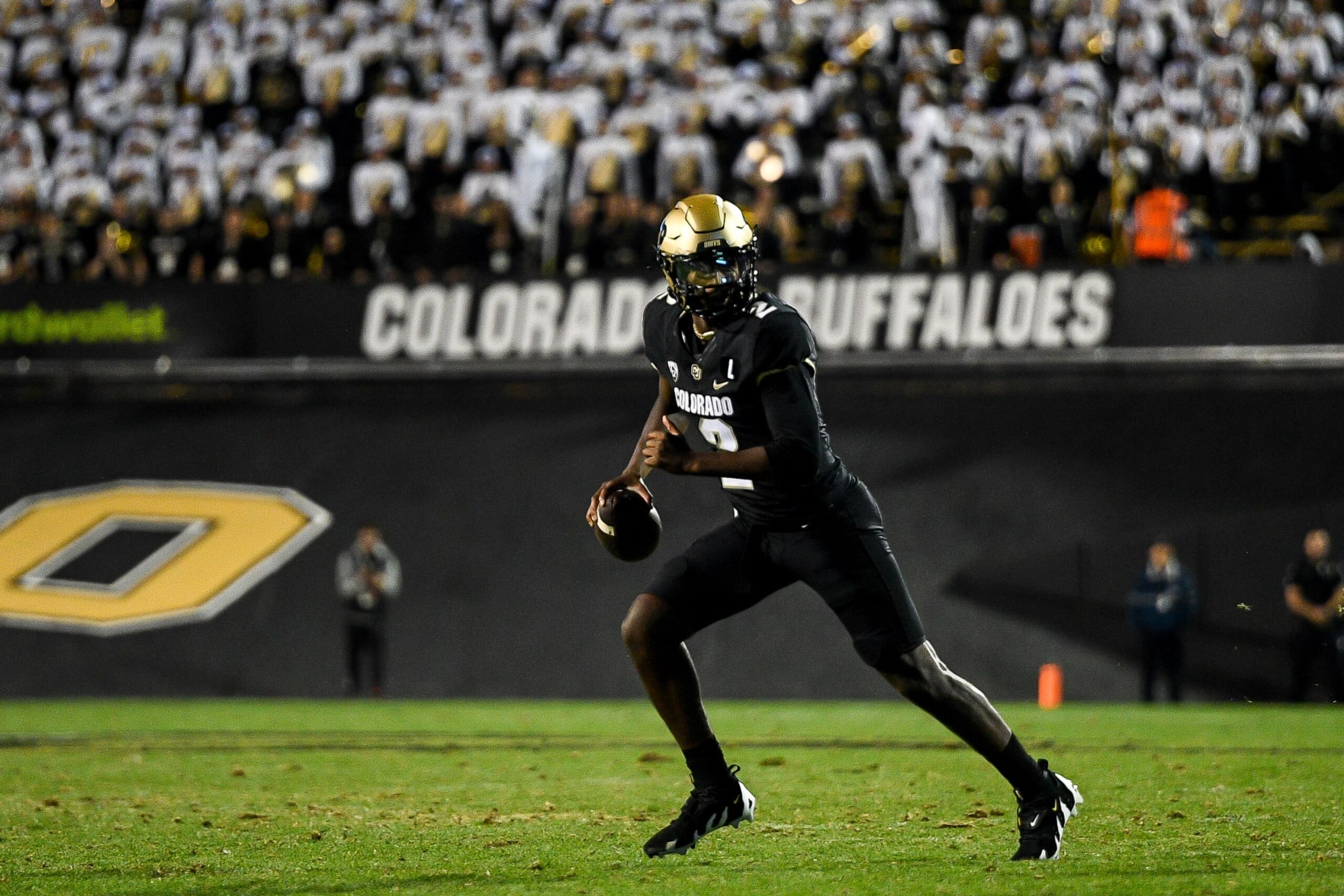 BOULDER, CO - SEPTEMBER 17: Quarterback Shedeur Sanders #2 of the Colorado Buffaloes looks for a target on a overtime play against the Colorado State Rams at Folsom Field on September 17, 2023 in Boulder, Colorado. (Photo by Dustin Bradford/Getty Images) BOULDER, CO - SEPTEMBER 17: Quarterback Shedeur Sanders #2 of the Colorado Buffaloes looks for a target on a overtime play against the Colorado State Rams at Folsom Field on September 17, 2023 in Boulder, Colorado. (Photo by Dustin Bradford/Getty Images)