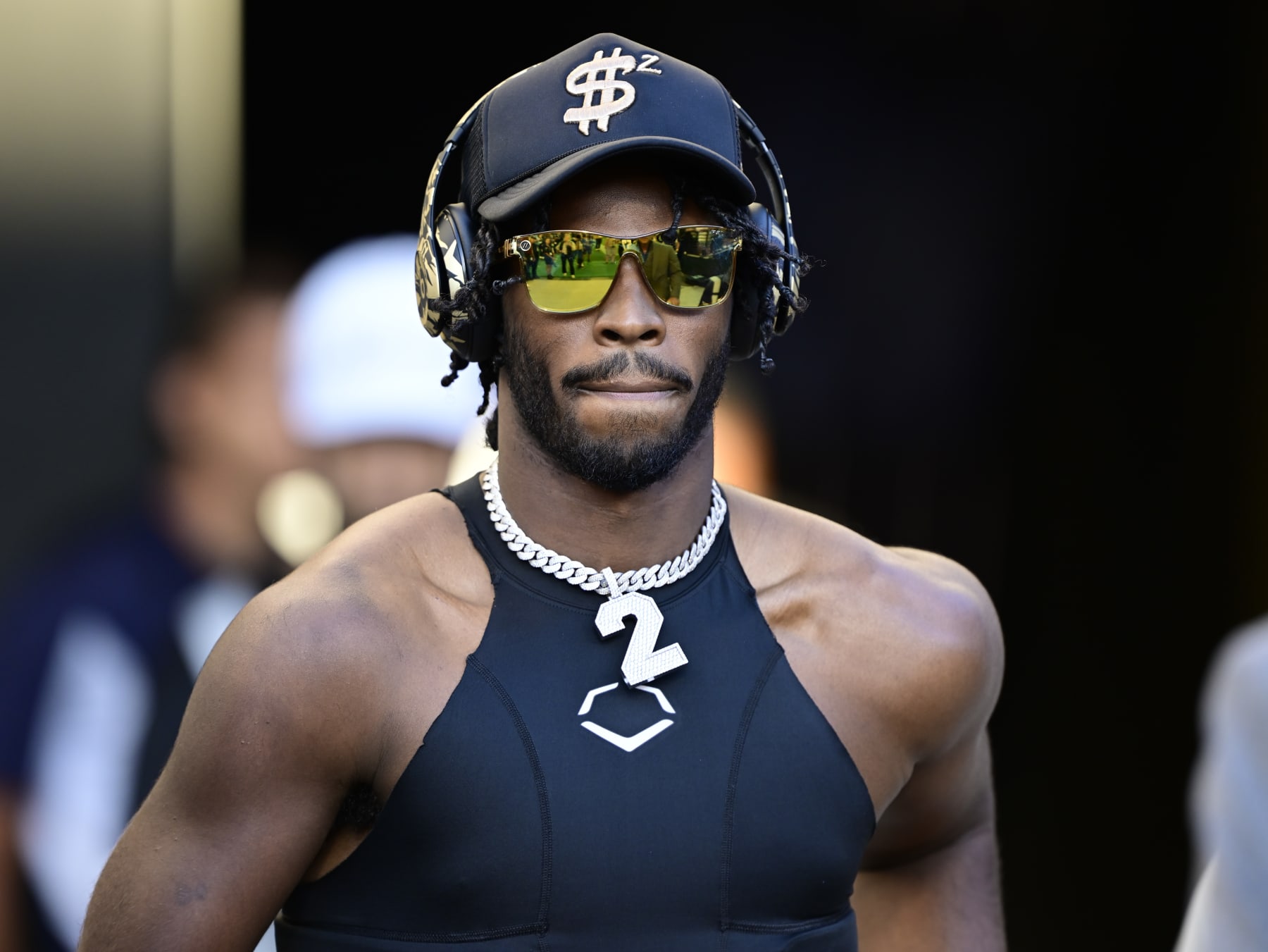 BOULDER, CO - SEPTEMBER 16: Colorado Buffaloes quarterback Shedeur Sanders (2) takes the field to warm up before the Rocky Mountain Showdown at Folsom Field September 16, 2023. (Photo by Andy Cross/MediaNews Group/The Denver Post via Getty Images)