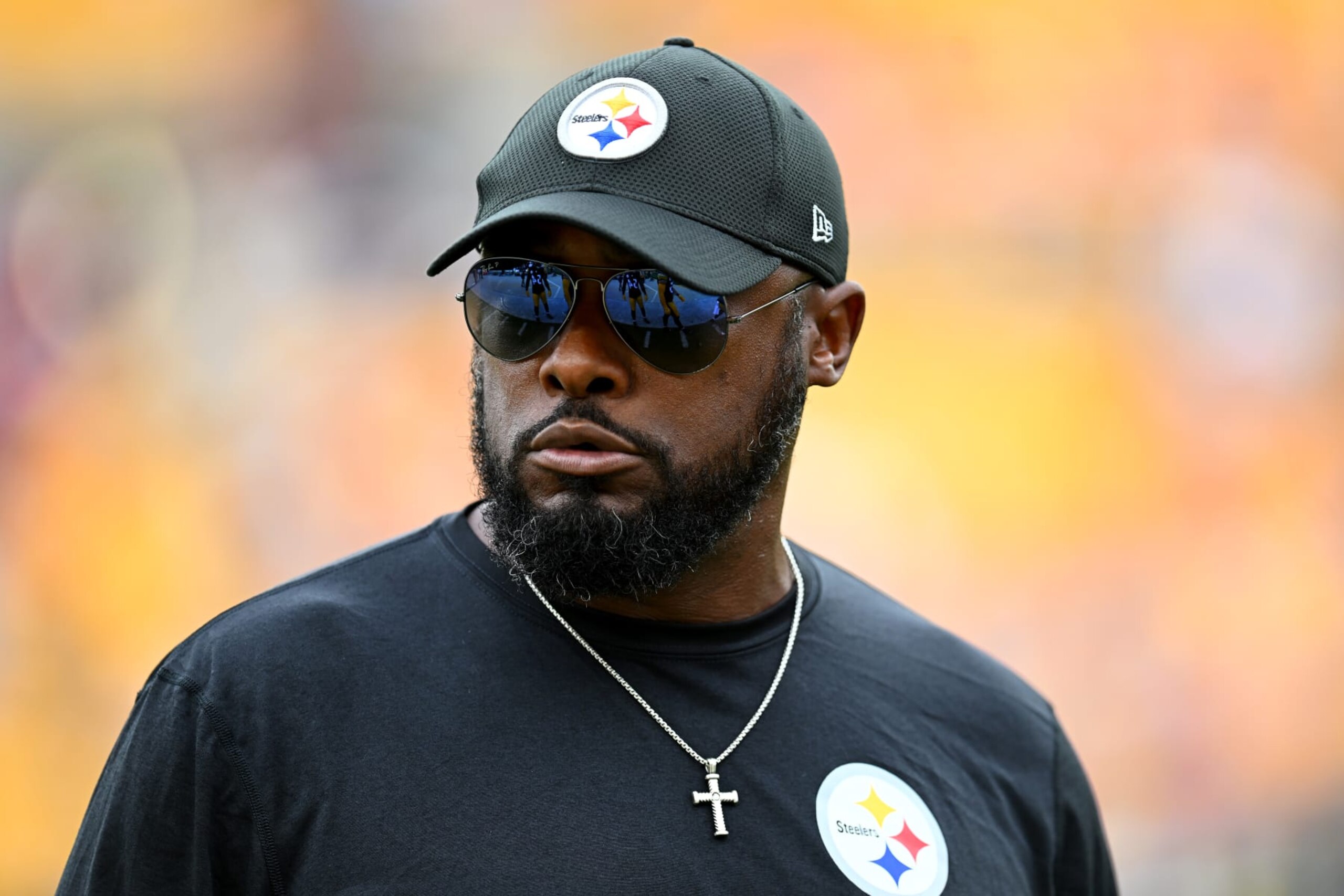 PITTSBURGH, PENNSYLVANIA - SEPTEMBER 10: Head coach Mike Tomlin of the Pittsburgh Steelers looks on prior to a game against the San Francisco 49ers at Acrisure Stadium on September 10, 2023 in Pittsburgh, Pennsylvania. (Photo by Joe Sargent/Getty Images) PITTSBURGH, PENNSYLVANIA - SEPTEMBER 10: Head coach Mike Tomlin of the Pittsburgh Steelers looks on prior to a game against the San Francisco 49ers at Acrisure Stadium on September 10, 2023 in Pittsburgh, Pennsylvania. (Photo by Joe Sargent/Getty Images)