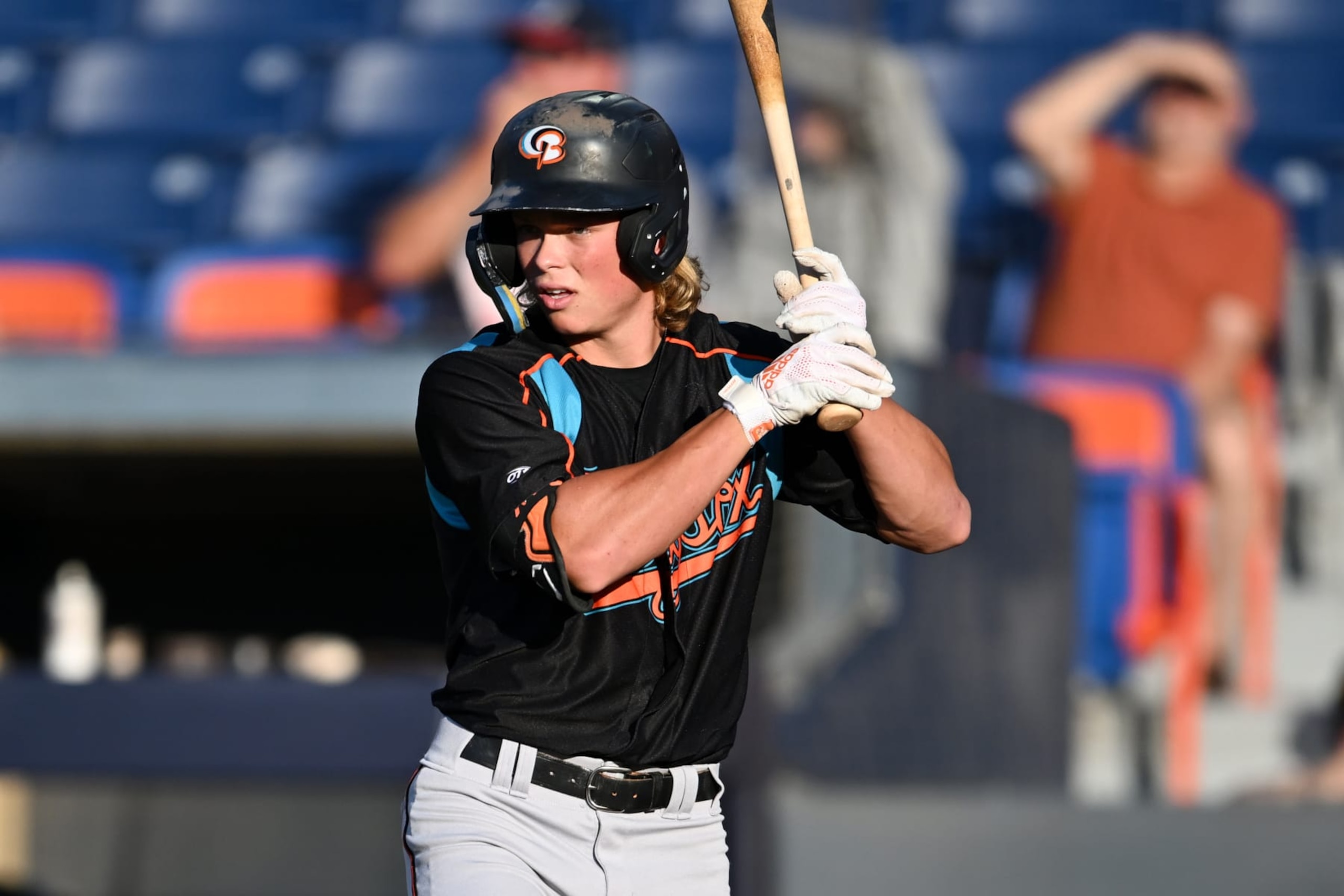 AKRON, OHIO - AUGUST 29, 2023: Jackson Holliday #18 of the Bowie Baysox bats during the first inning against the Akron RubberDucks at Canal Park on August 29, 2023 in Akron, Ohio. (Photo by Nick Cammett/Diamond Images via Getty Images) AKRON, OHIO - AUGUST 29, 2023: Jackson Holliday #18 of the Bowie Baysox bats during the first inning against the Akron RubberDucks at Canal Park on August 29, 2023 in Akron, Ohio. (Photo by Nick Cammett/Diamond Images via Getty Images)