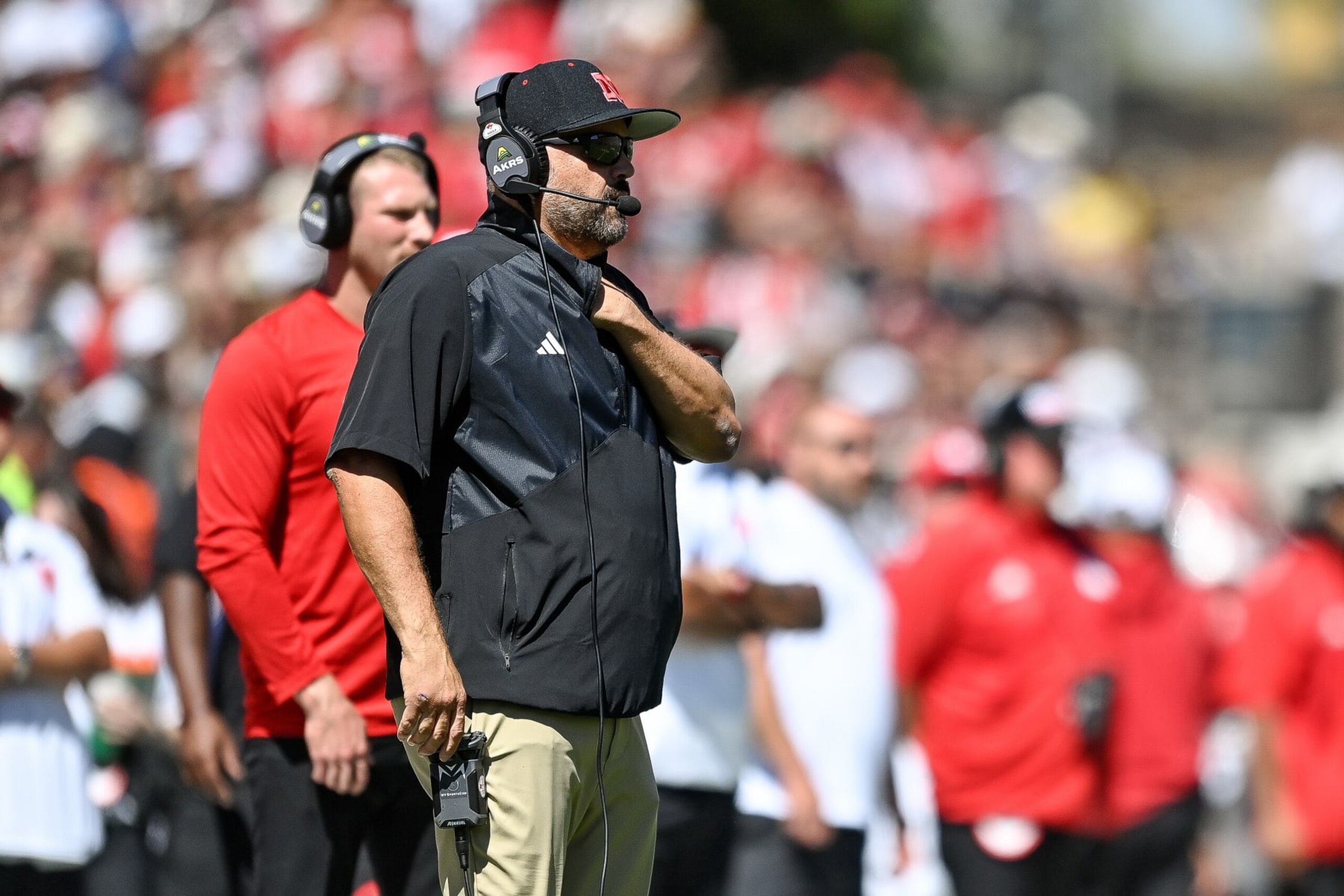 BOULDER, CO - SEPTEMBER 9:  Head coach Matt Rhule of the Nebraska Cornhuskers looks on in the second half against the the Colorado Buffaloes  at Folsom Field on September 9, 2023 in Boulder, Colorado. (Photo by Dustin Bradford/Getty Images)