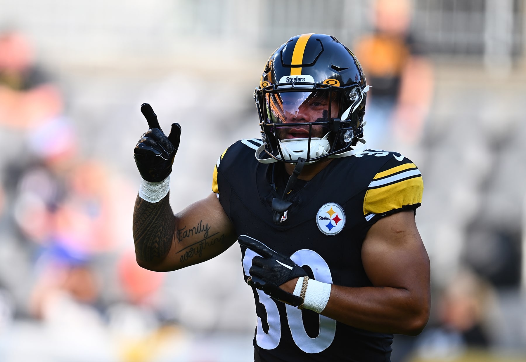 PITTSBURGH, PENNSYLVANIA - AUGUST 19:  Jaylen Warren #30 of the Pittsburgh Steelers in action during the pre season game against the Buffalo Bills at Acrisure Stadium on August 19, 2023 in Pittsburgh, Pennsylvania. (Photo by Joe Sargent/Getty Images)