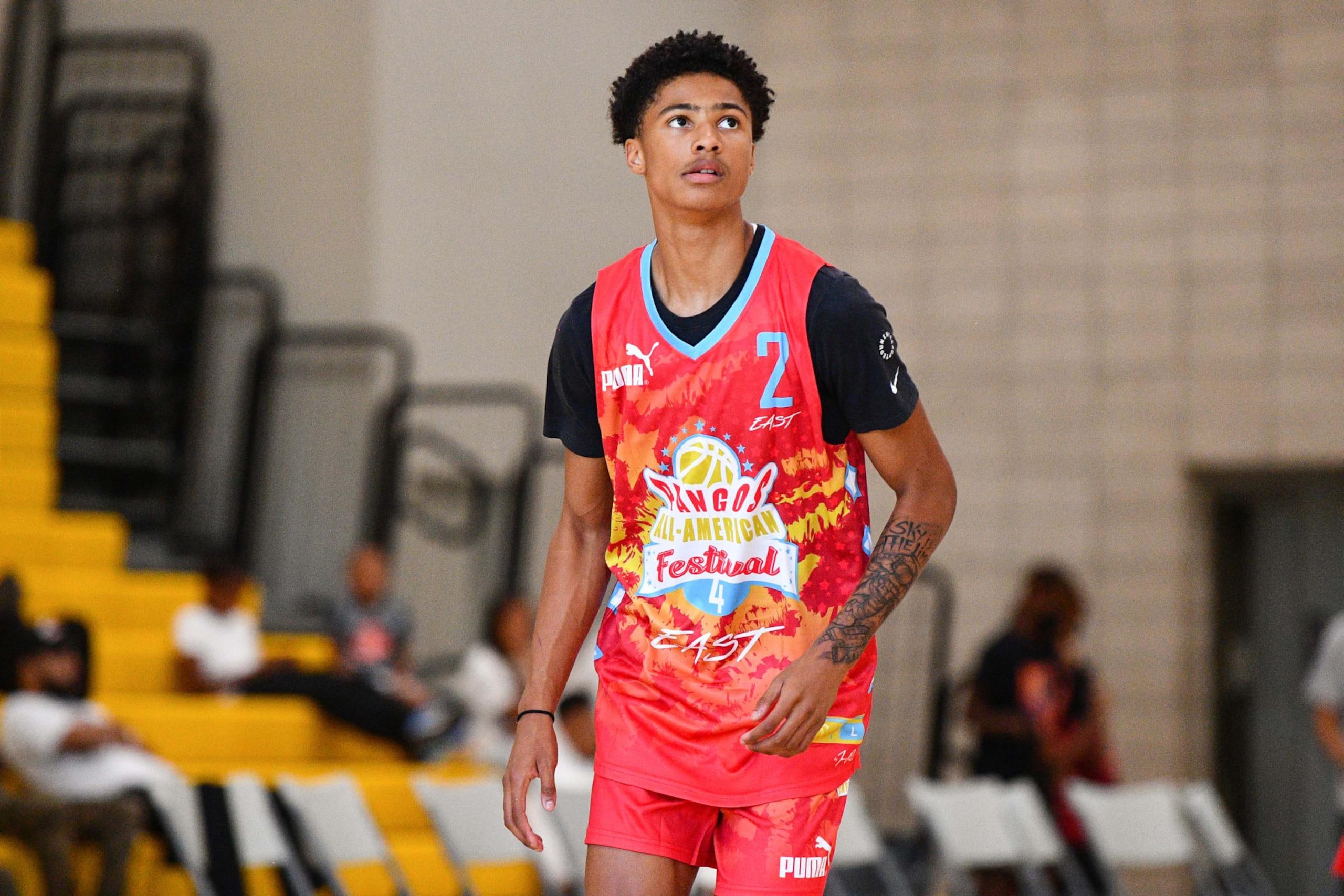 LONG BEACH, CA - AUGUST 27: Jalil Bethea looks on during the Pangos All-American Festival on August 27, 2022 at the McBride High School in Long Beach, CA. (Photo by Brian Rothmuller/Icon Sportswire via Getty Images)