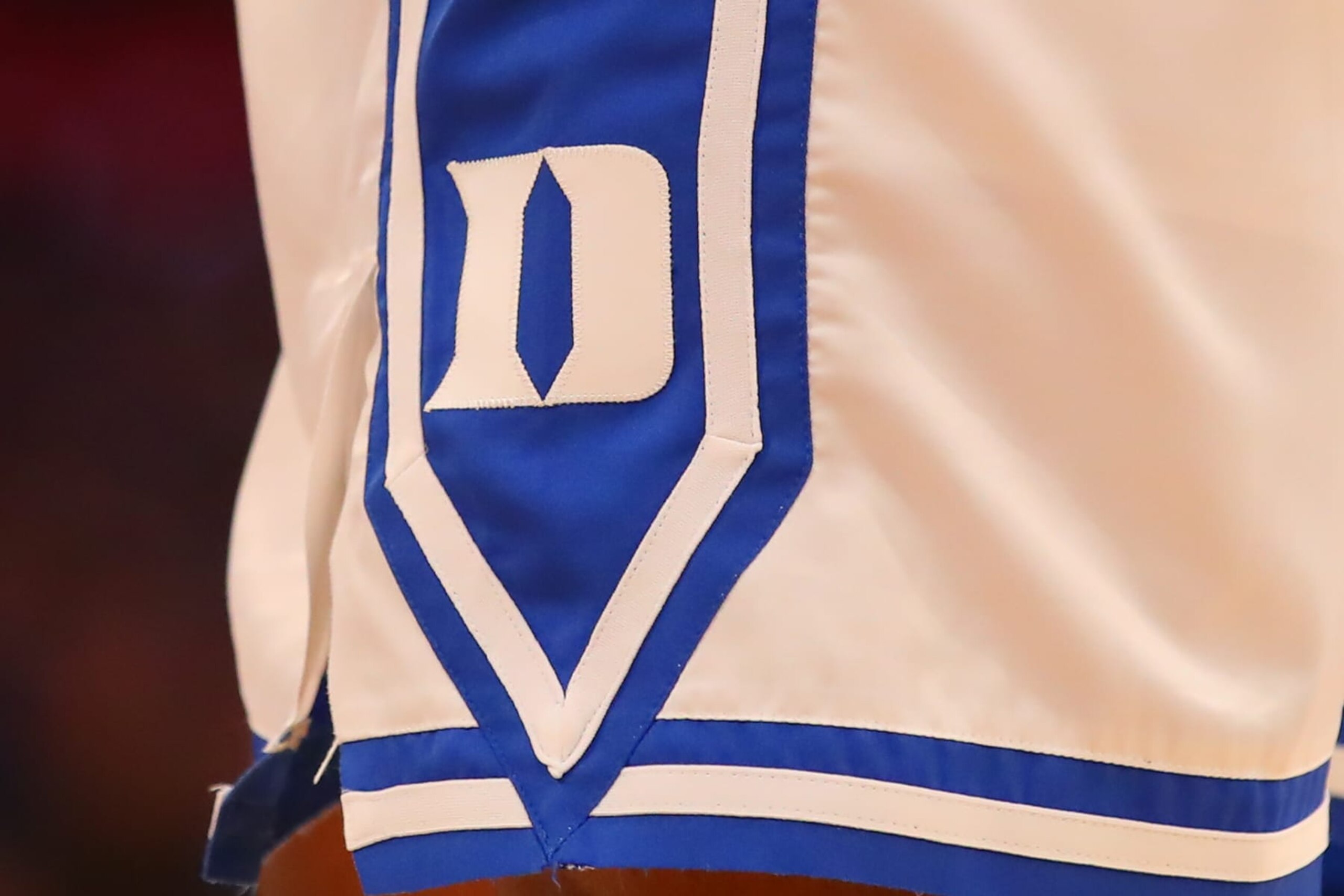 NEW YORK, NY - NOVEMBER 05:   A general view of the Duke Blue Devils logo on players shorts during the second half of the 2019  State Farm Champions Classic college basketball game between the Duke Blue Devils and the Kansas Jayhawks on November 5, 2019 at Madison Square Garden in New York, NY  (Photo by Rich Graessle/Icon Sportswire via Getty Images)