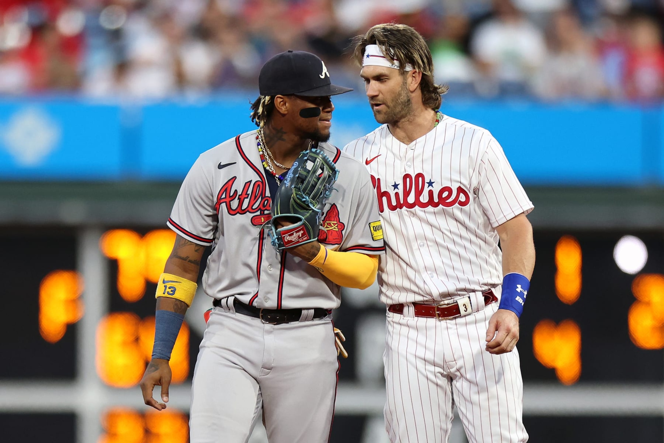 Ronald Acuña Jr., left, and Bryce Harper