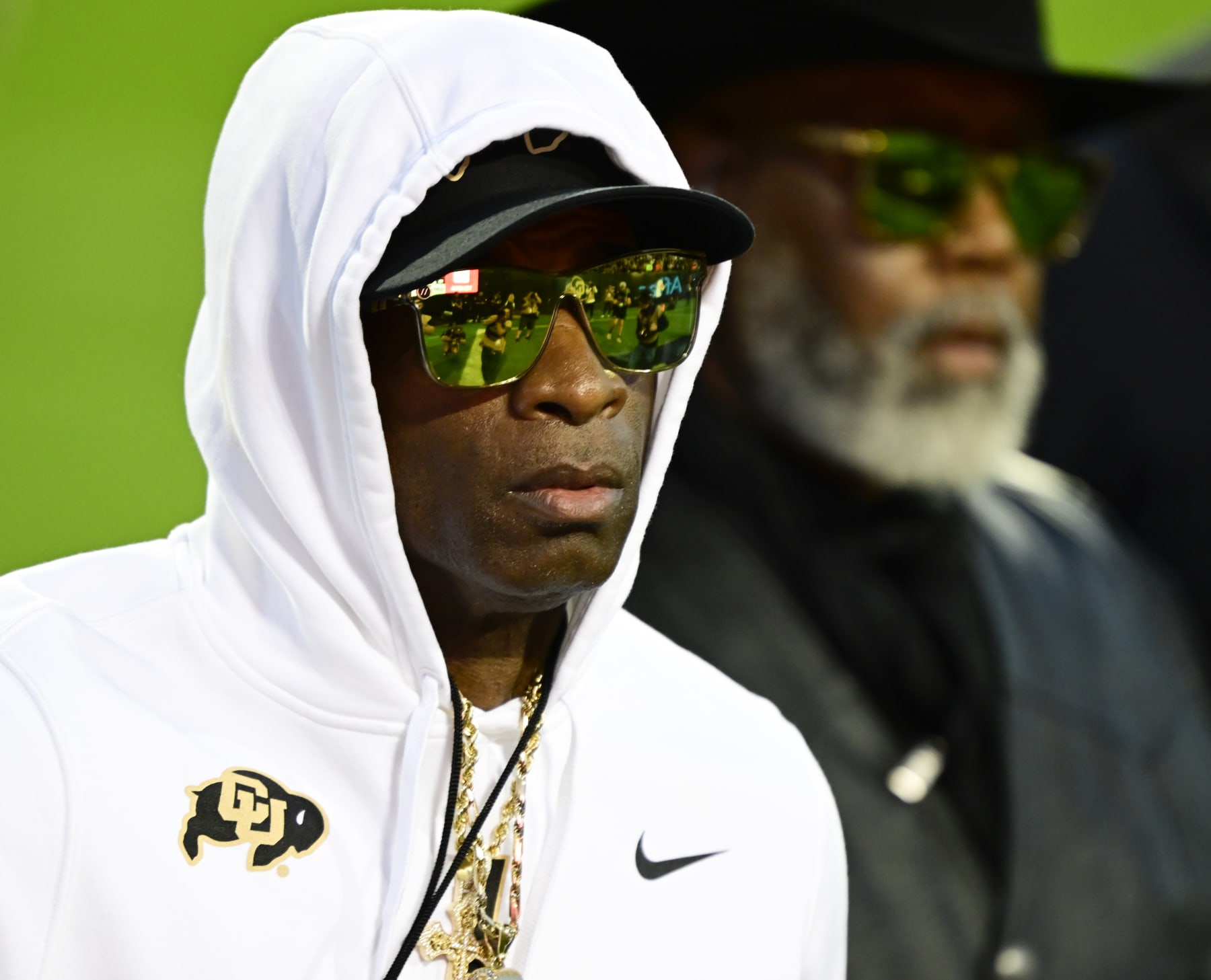 BOULDER, CO - SEPTEMBER 16: Colorado Buffaloes head coach Deion Sanders walks the sidelines before the Rocky Mountain Showdown against the Colorado State Rams at Folsom Field September 16, 2023. (Photo by Andy Cross/MediaNews Group/The Denver Post via Getty Images)