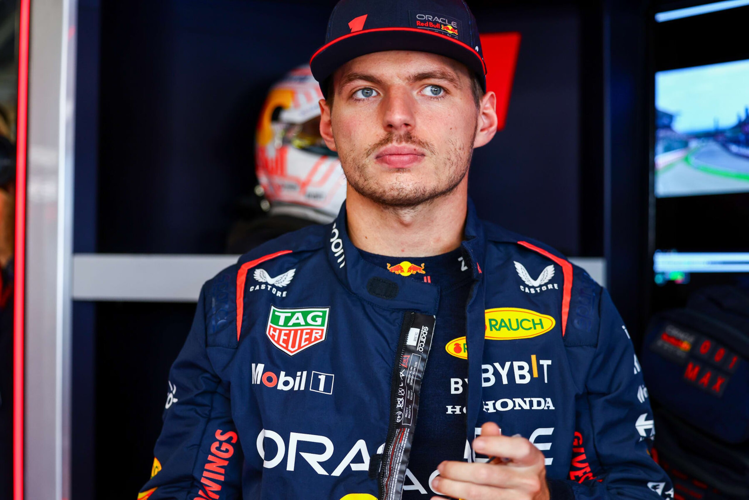 SUZUKA, JAPAN - SEPTEMBER 24: Max Verstappen of the Netherlands and Oracle Red Bull Racing prepares to drive in the garage prior to the F1 Grand Prix of Japan at Suzuka International Racing Course on September 24, 2023 in Suzuka, Japan. (Photo by Mark Thompson/Getty Images)