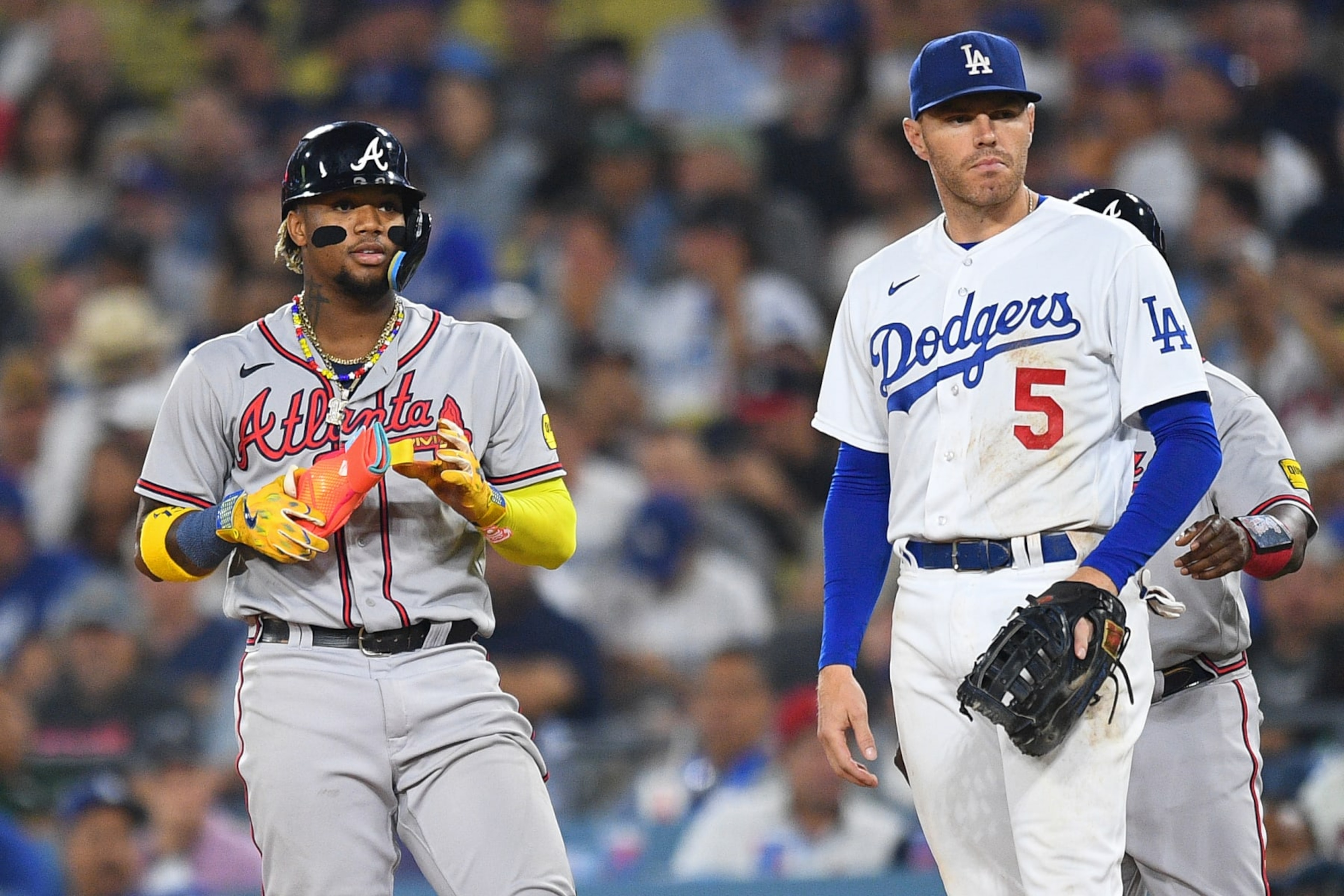 Atlanta's Ronald Acuna Jr. and Los Angeles' Freddie Freeman