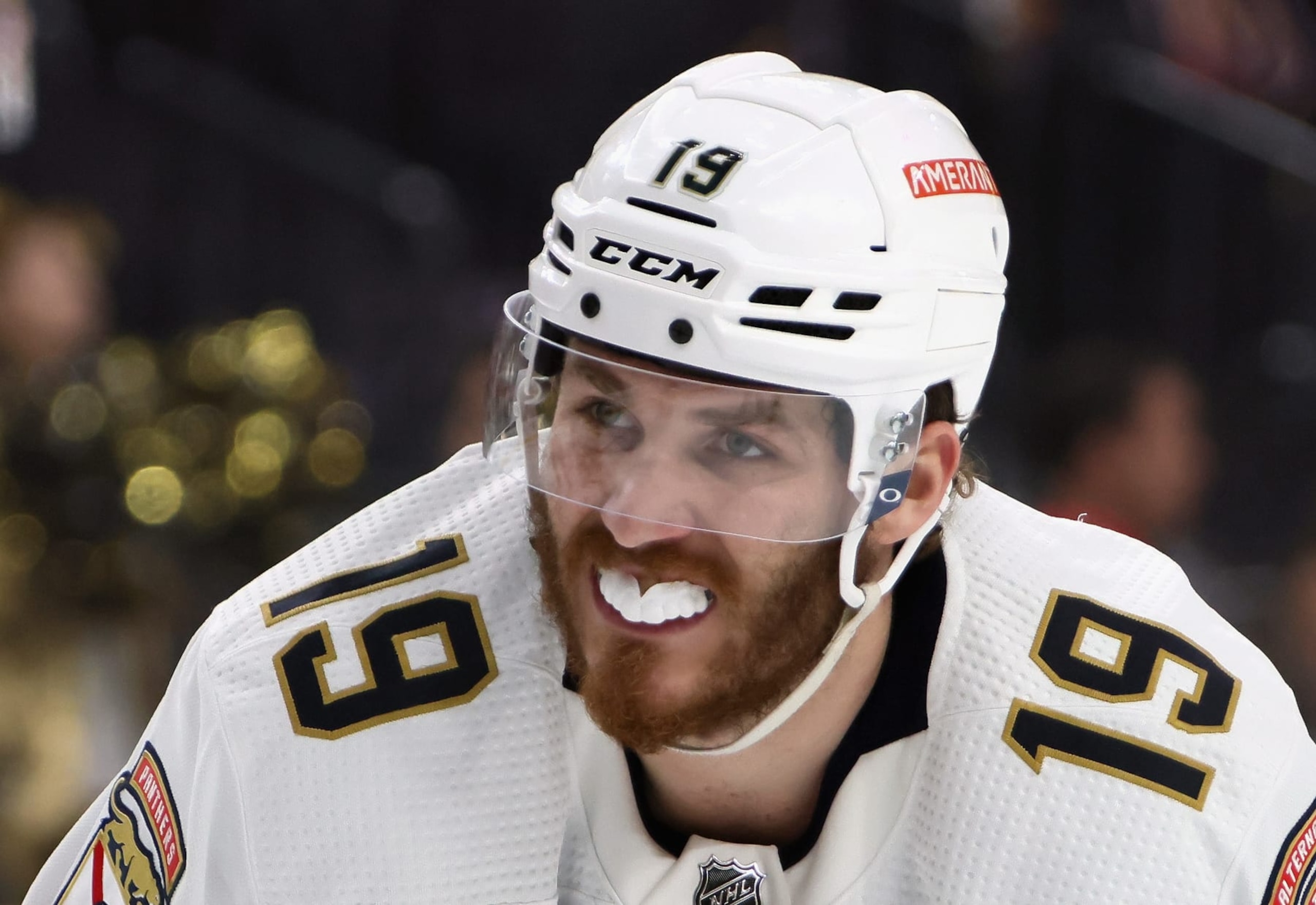 LAS VEGAS, NEVADA - JUNE 03: Matthew Tkachuk #19 of the Florida Panthers plays against the Vegas Golden Knights in Game One of the 2023 NHL Stanley Cup Final at T-Mobile Arena on June 03, 2023 in Las Vegas, Nevada. (Photo by Bruce Bennett/Getty Images)