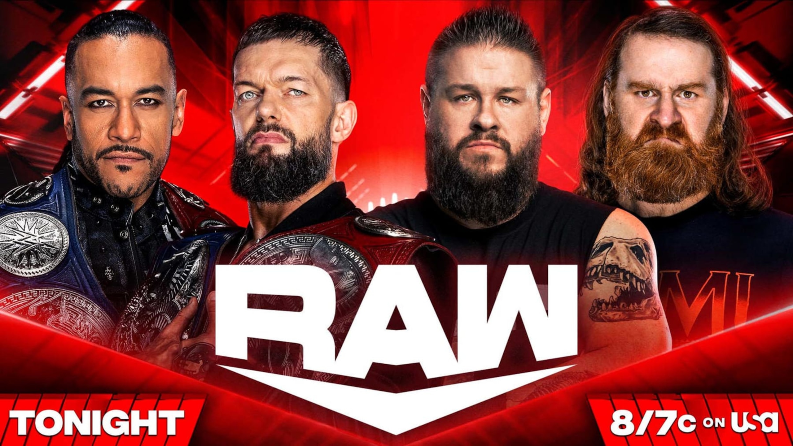Damian Priest, Finn Bálor, Kevin Owens and Sami Zayn. Damian Priest, Finn Bálor, Kevin Owens and Sami Zayn.