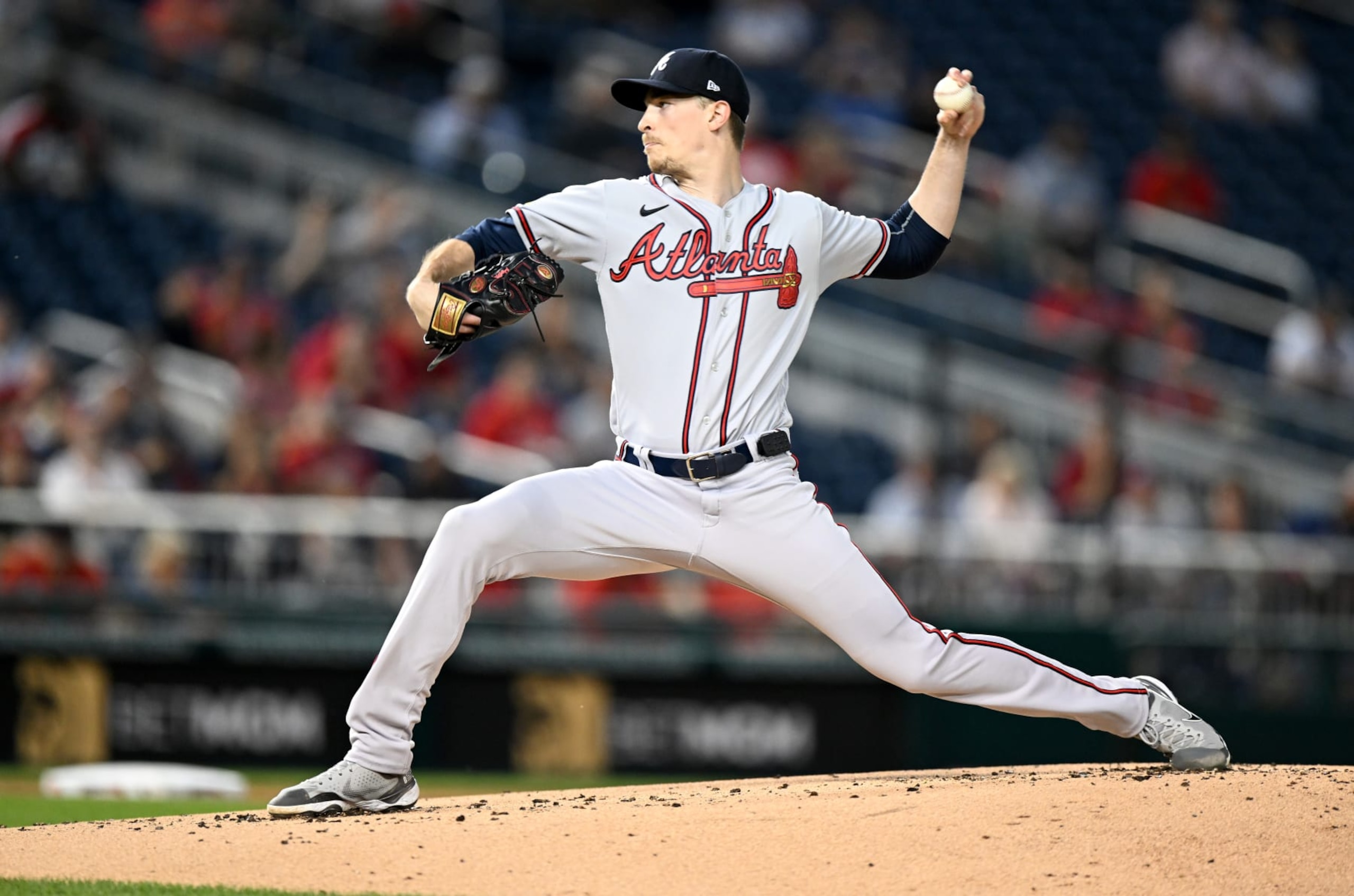 WASHINGTON, DC - SEPTEMBER 21: Max Fried #54 of the Atlanta Braves pitches in the first inning against the Washington Nationals at Nationals Park on September 21, 2023 in Washington, DC. (Photo by Greg Fiume/Getty Images) WASHINGTON, DC - SEPTEMBER 21: Max Fried #54 of the Atlanta Braves pitches in the first inning against the Washington Nationals at Nationals Park on September 21, 2023 in Washington, DC. (Photo by Greg Fiume/Getty Images)
