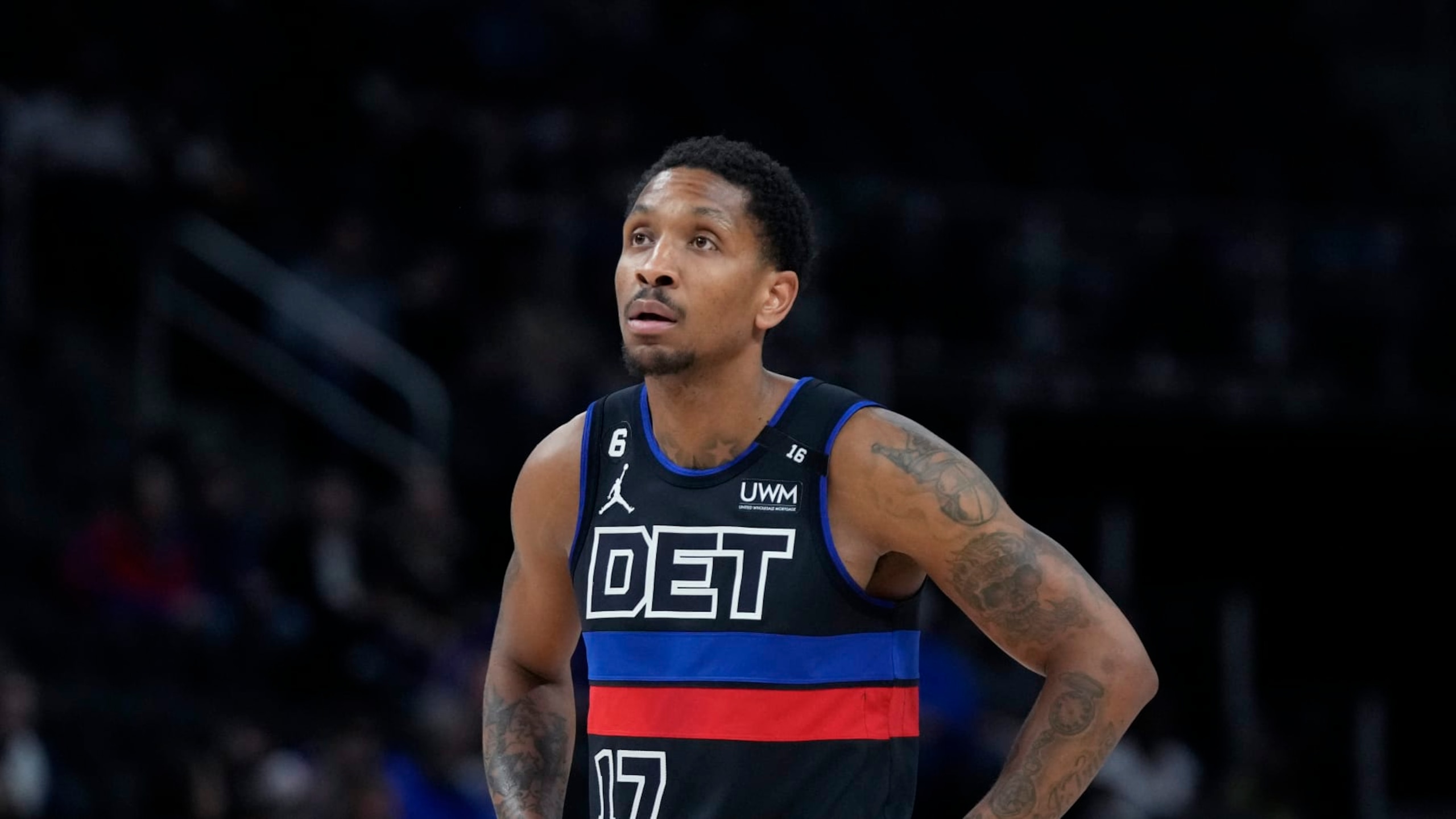 Detroit Pistons guard Rodney McGruder plays during the first half of an NBA basketball game, Monday, March 13, 2023, in Detroit. (AP Photo/Carlos Osorio)