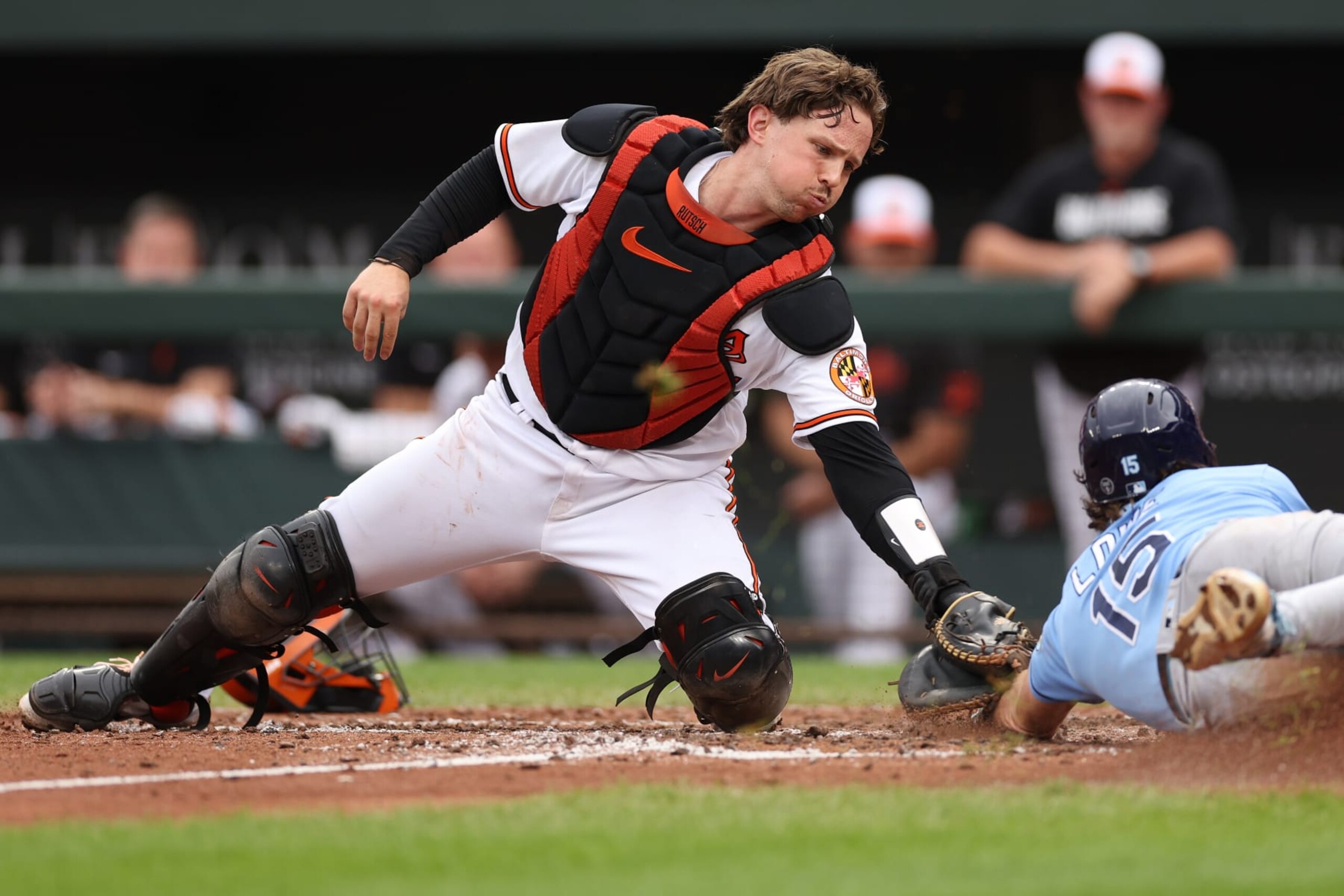 Baltimore's Adley Rutschman and Tampa Bay's Josh Lowe