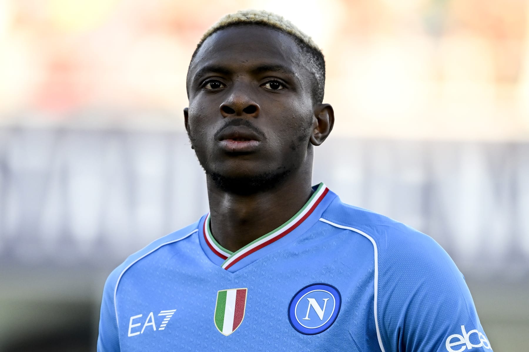 RENATO DALL'ARA STADIUM, BOLOGNA, ITALY - 2023/09/24: Victor Osimhen of SSC Napoli looks on during the Serie A football match between Bologna FC and SSC Napoli. Bologna and Napoli drew 0-0. (Photo by Andrea Staccioli/Insidefoto/LightRocket via Getty Images)