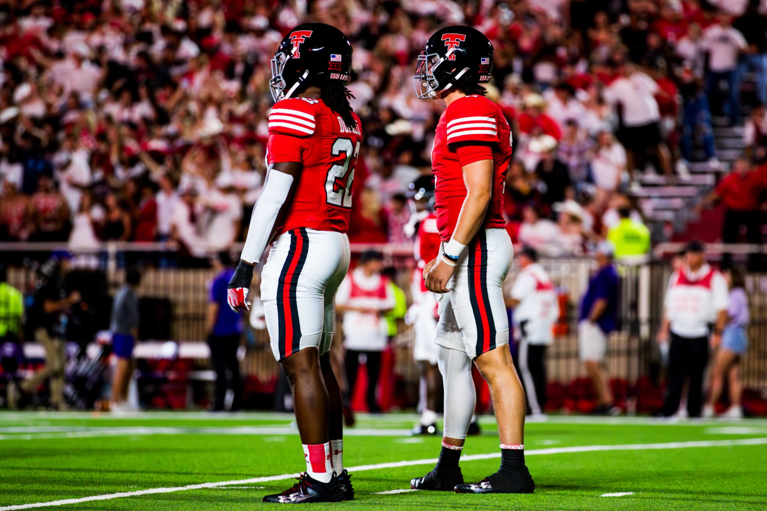 Texas Tech RB Bryson Donnell and QB Behren Morton