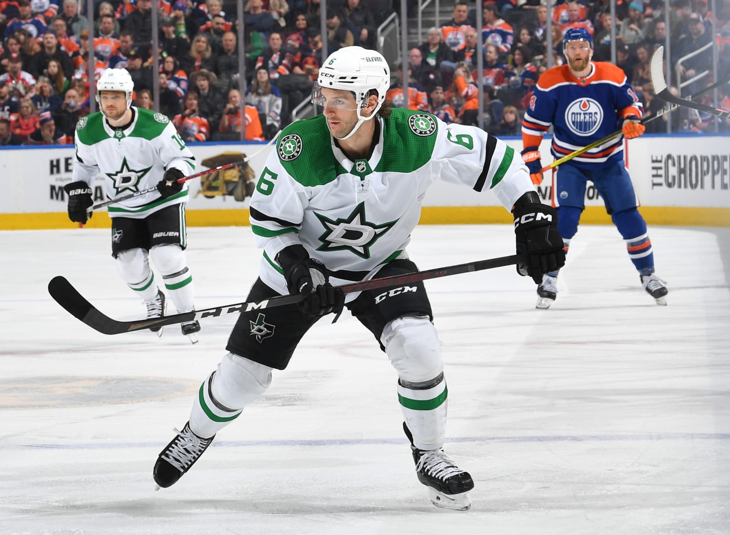 EDMONTON, CANADA - MARCH 16: Colin Miller #6 of the Dallas Stars skates during the game against the Edmonton Oilers on March 16, 2023 at Rogers Place in Edmonton, Alberta, Canada. (Photo by Andy Devlin/NHLI via Getty Images)