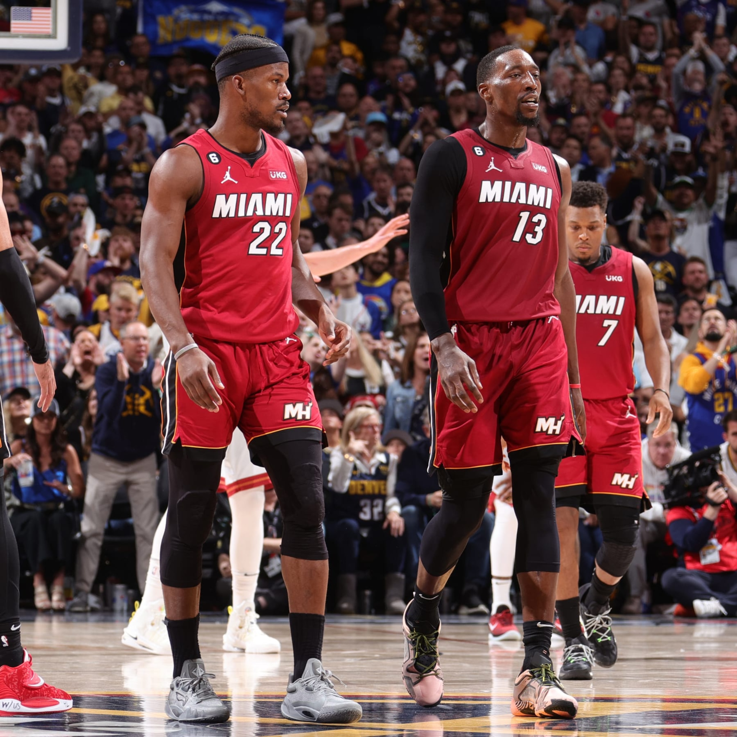 Jimmy Butler, Bam Adebayo and Kyle Lowry