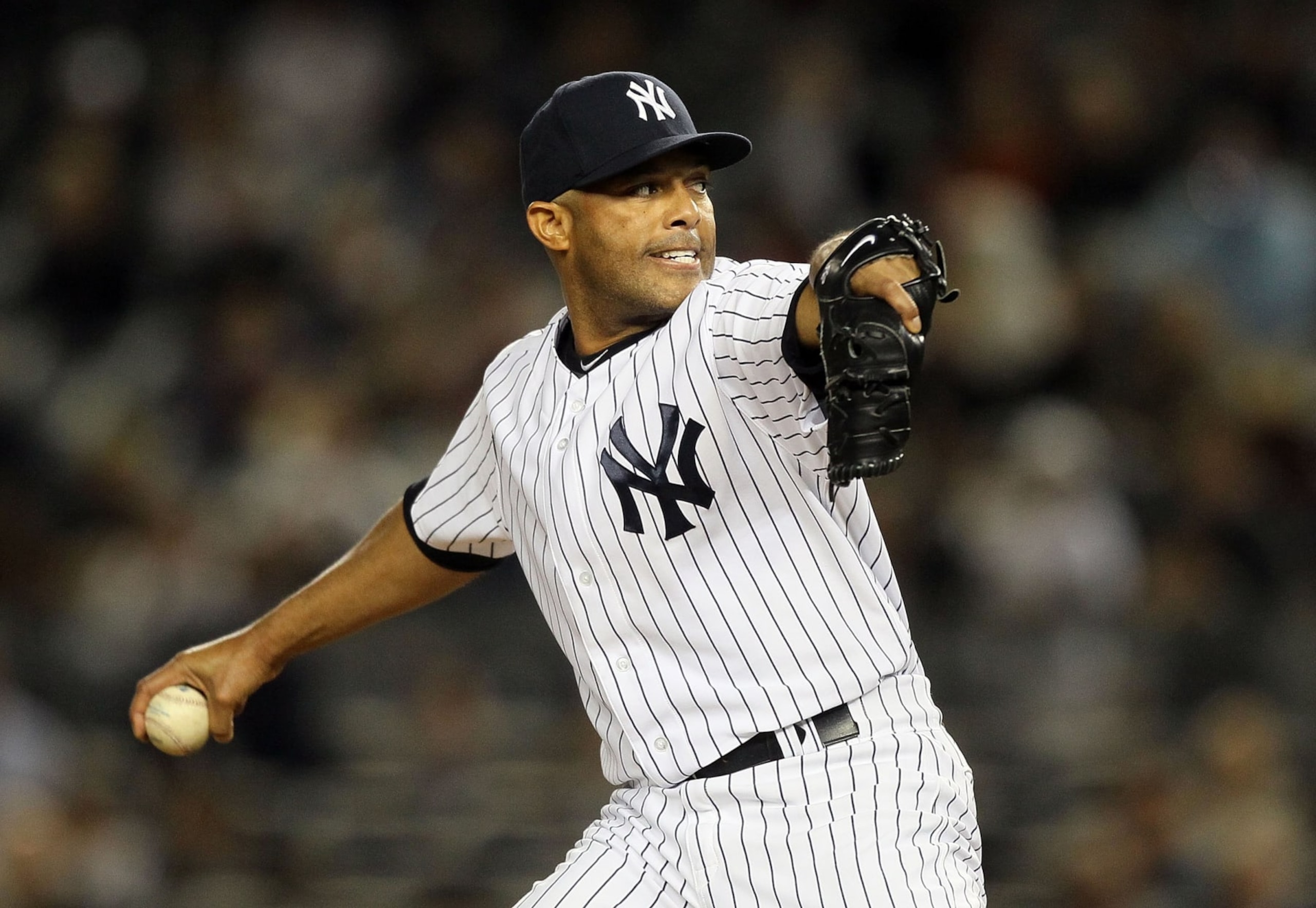 NEW YORK, NY - APRIL 19:  (NEW YORK DAILIES OUT)  Mariano Rivera #42 of the New York Yankees in action against the Minnesota Twins at Yankee Stadium on April 19, 2012 in the Bronx borough of New York City. The Yankees defeated the Twins 7-6.  (Photo by Jim McIsaac/Getty Images) 