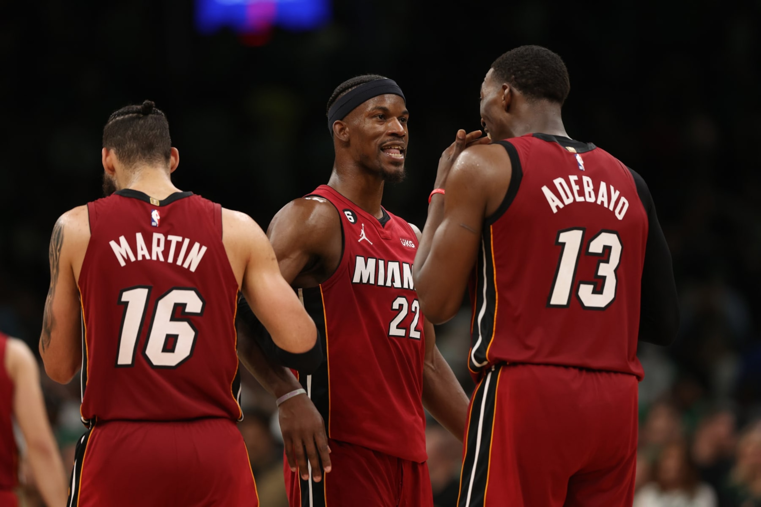 Caleb Martin, Jimmy Butler and Bam Adebayo