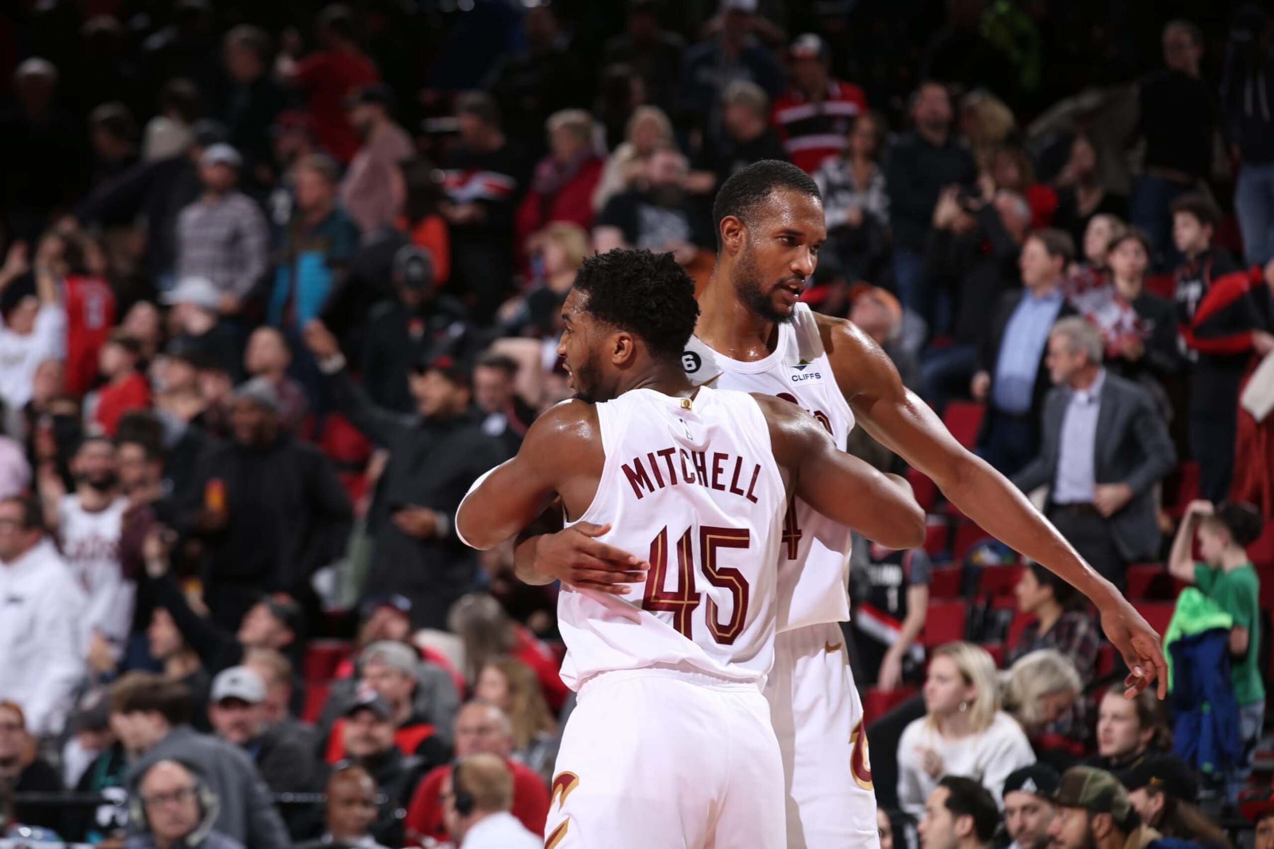 Donovan Mitchell and Evan Mobley