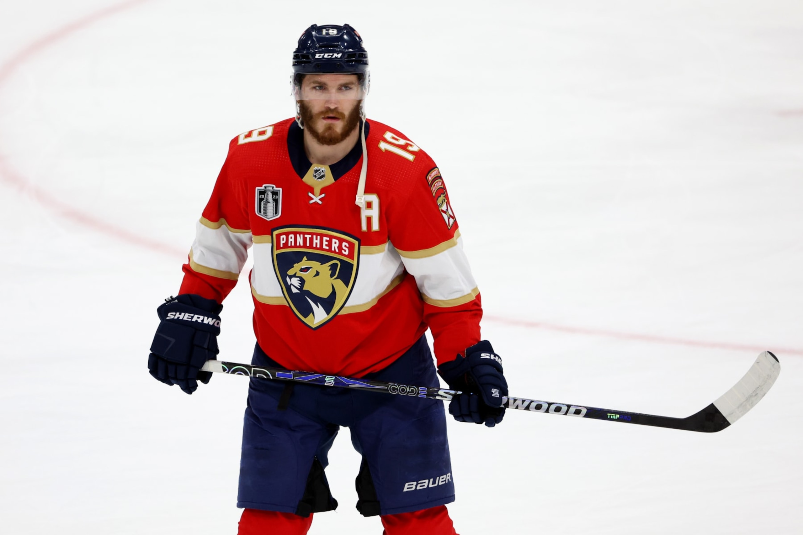 SUNRISE, FLORIDA - JUNE 10: Matthew Tkachuk #19 of the Florida Panthers warms up prior to Game Four of the 2023 NHL Stanley Cup Final against the Vegas Golden Knights at FLA Live Arena on June 10, 2023 in Sunrise, Florida. (Photo by Patrick Smith/Getty Images) SUNRISE, FLORIDA - JUNE 10: Matthew Tkachuk #19 of the Florida Panthers warms up prior to Game Four of the 2023 NHL Stanley Cup Final against the Vegas Golden Knights at FLA Live Arena on June 10, 2023 in Sunrise, Florida. (Photo by Patrick Smith/Getty Images)