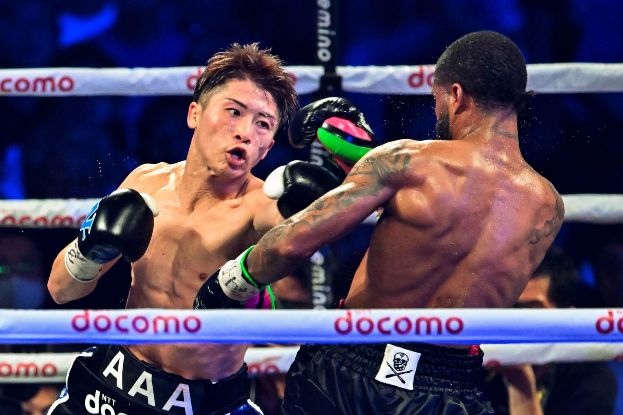 Naoya Inoue of Japan (L) and Stephen Fulton of the US fight in the WBC, WBO super bantamweight world title match at Ariake Arena in Tokyo on July 25, 2023. (Photo by Kazuhiro NOGI / AFP) (Photo by KAZUHIRO NOGI/AFP via Getty Images) Naoya Inoue of Japan (L) and Stephen Fulton of the US fight in the WBC, WBO super bantamweight world title match at Ariake Arena in Tokyo on July 25, 2023. (Photo by Kazuhiro NOGI / AFP) (Photo by KAZUHIRO NOGI/AFP via Getty Images)
