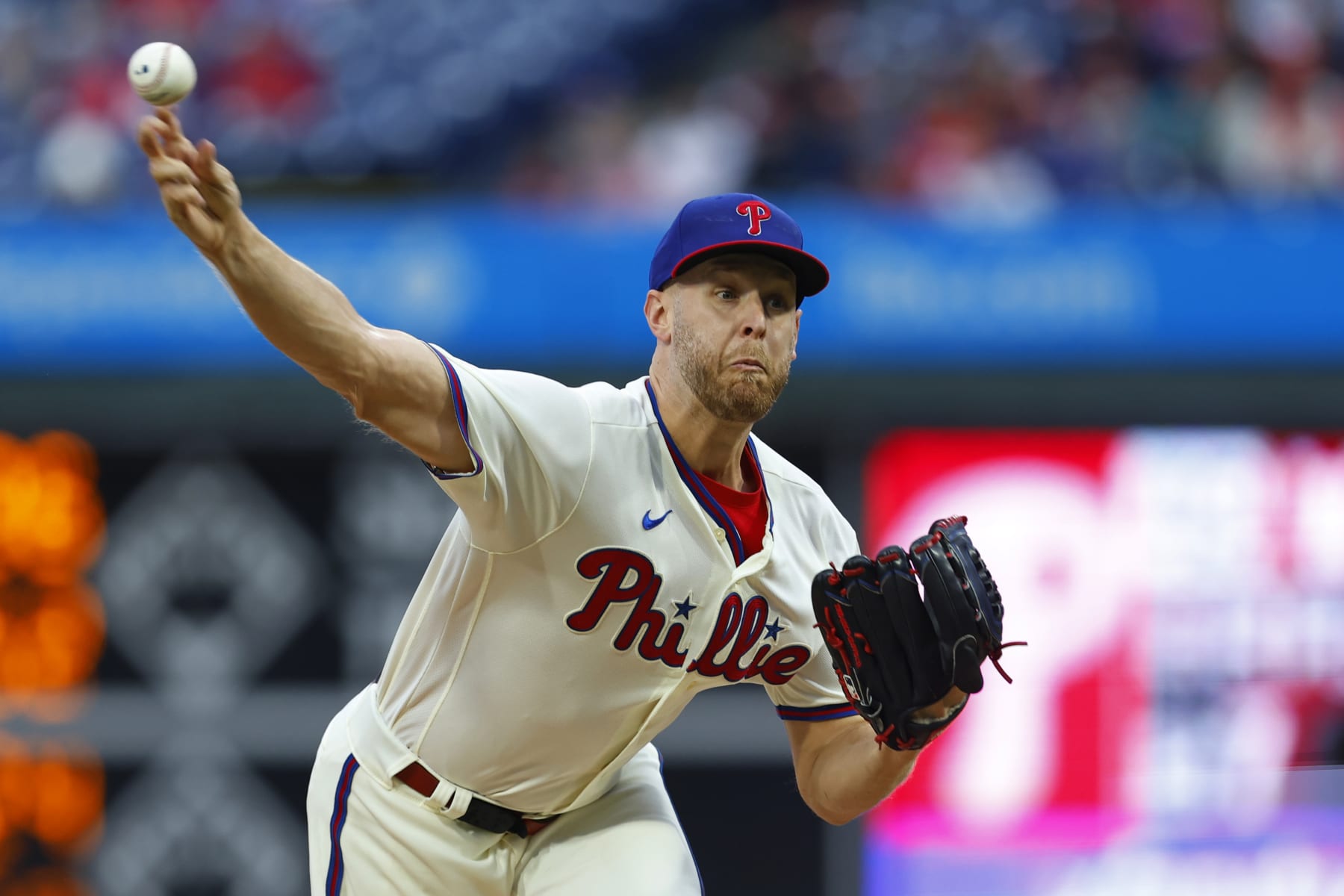PHILADELPHIA, PENNSYLVANIA - SEPTEMBER 23: Zack Wheeler #45 of the Philadelphia Phillies delivers a pitch against the New York Mets during the second inning of a game at Citizens Bank Park on September 23, 2023 in Philadelphia, Pennsylvania. (Photo by Rich Schultz/Getty Images)