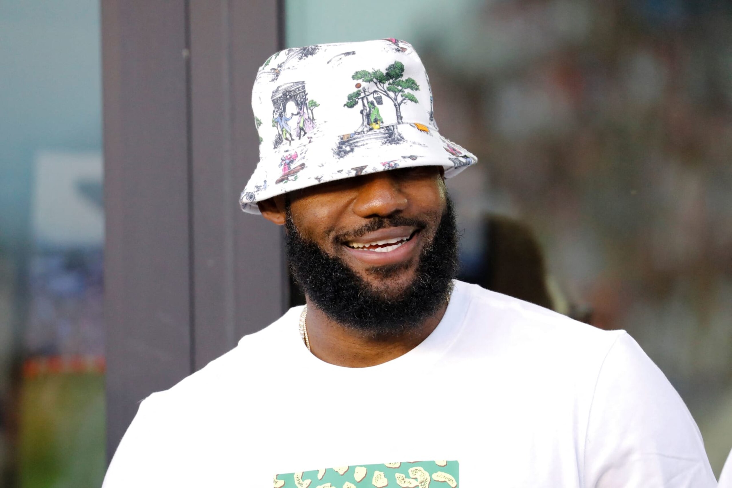 US basketball player LeBron James arrives to the Leagues Cup Group J football match between Inter Miami CF and Cruz Azul at DRV PNK Stadium in Fort Lauderdale, Florida, on July 21, 2023. (Photo by Eva Marie Uzcategui / AFP) (Photo by EVA MARIE UZCATEGUI/AFP via Getty Images)