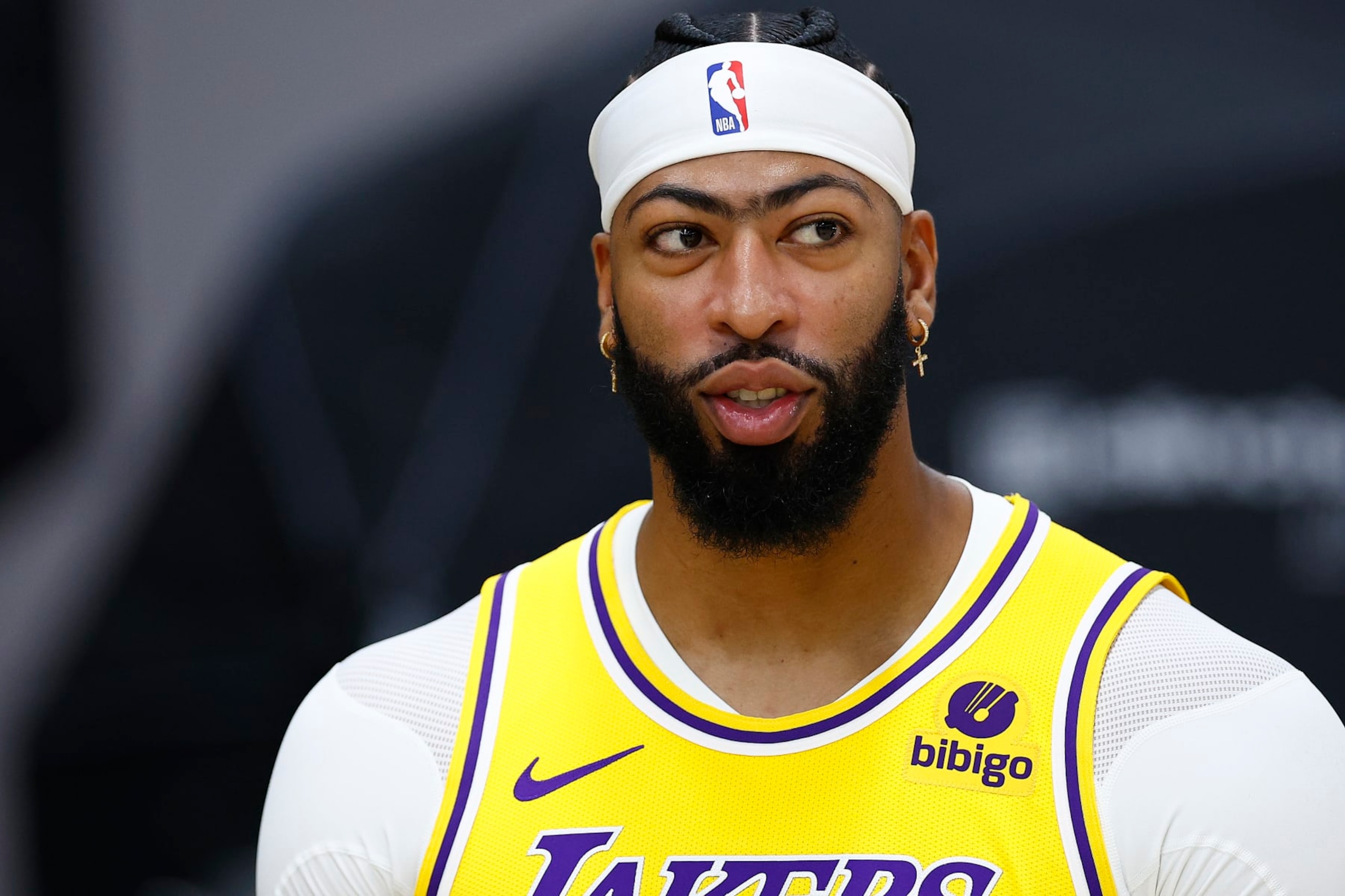 EL SEGUNDO, CALIFORNIA - OCTOBER 02:  Anthony Davis #3 of the Los Angeles Lakers during Los Angeles Lakers media day at UCLA Health Training Center on October 02, 2023 in El Segundo, California.  NOTE TO USER: User expressly acknowledges and agrees that, by downloading and/or using this photograph, user is consenting to the terms and conditions of the Getty Images License Agreement. (Photo by Ronald Martinez/Getty Images)