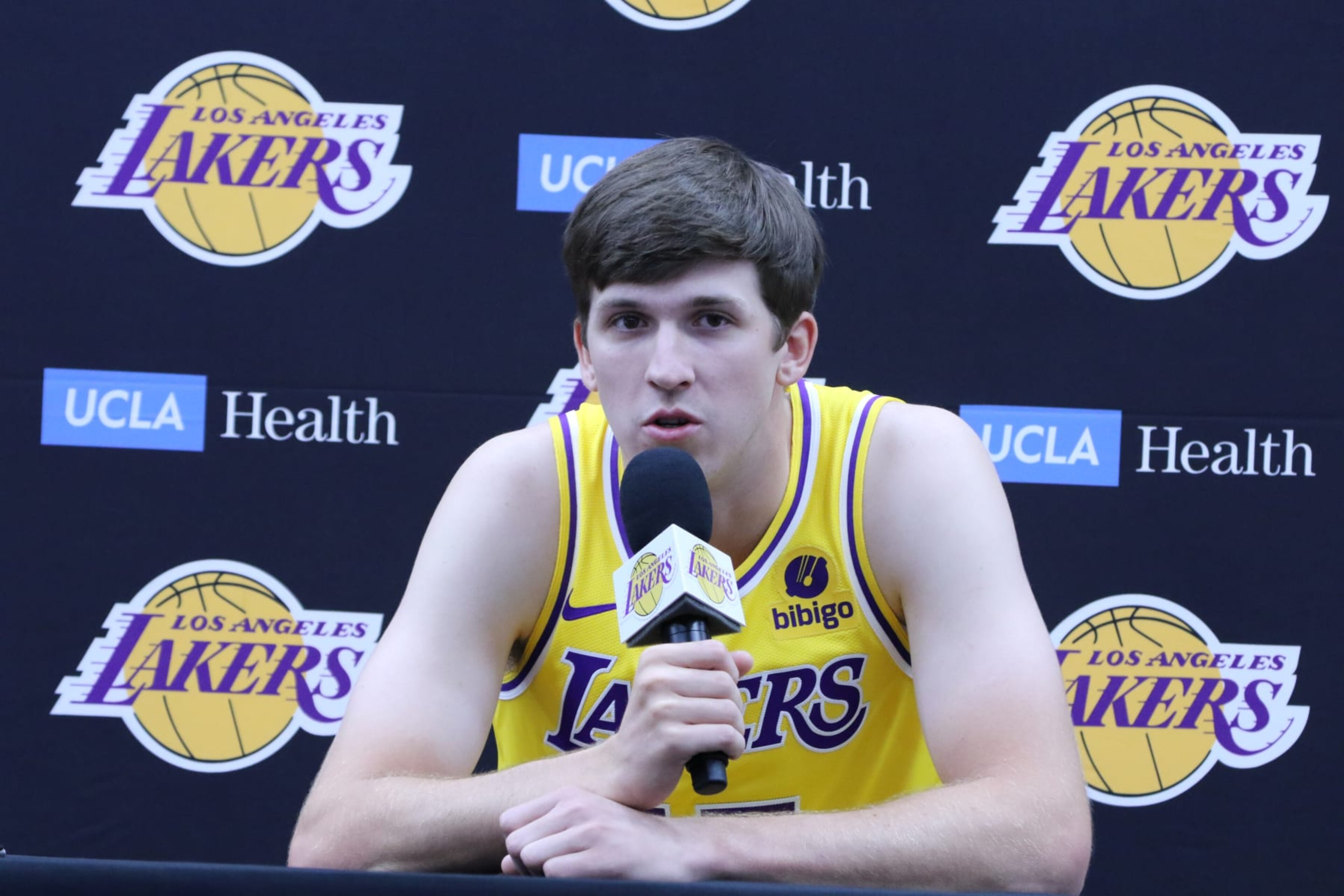 LOS ANGELES, CA, UNITED STATES - OCTOBER 02: Austin Reaves of Los Angeles Lakers attends media day at the UCLA Health Training Center in El Segundo, Los Angeles, United States on October 02, 2023. (Photo by Jayson Otamias/Anadolu Agency via Getty Images) LOS ANGELES, CA, UNITED STATES - OCTOBER 02: Austin Reaves of Los Angeles Lakers attends media day at the UCLA Health Training Center in El Segundo, Los Angeles, United States on October 02, 2023. (Photo by Jayson Otamias/Anadolu Agency via Getty Images)