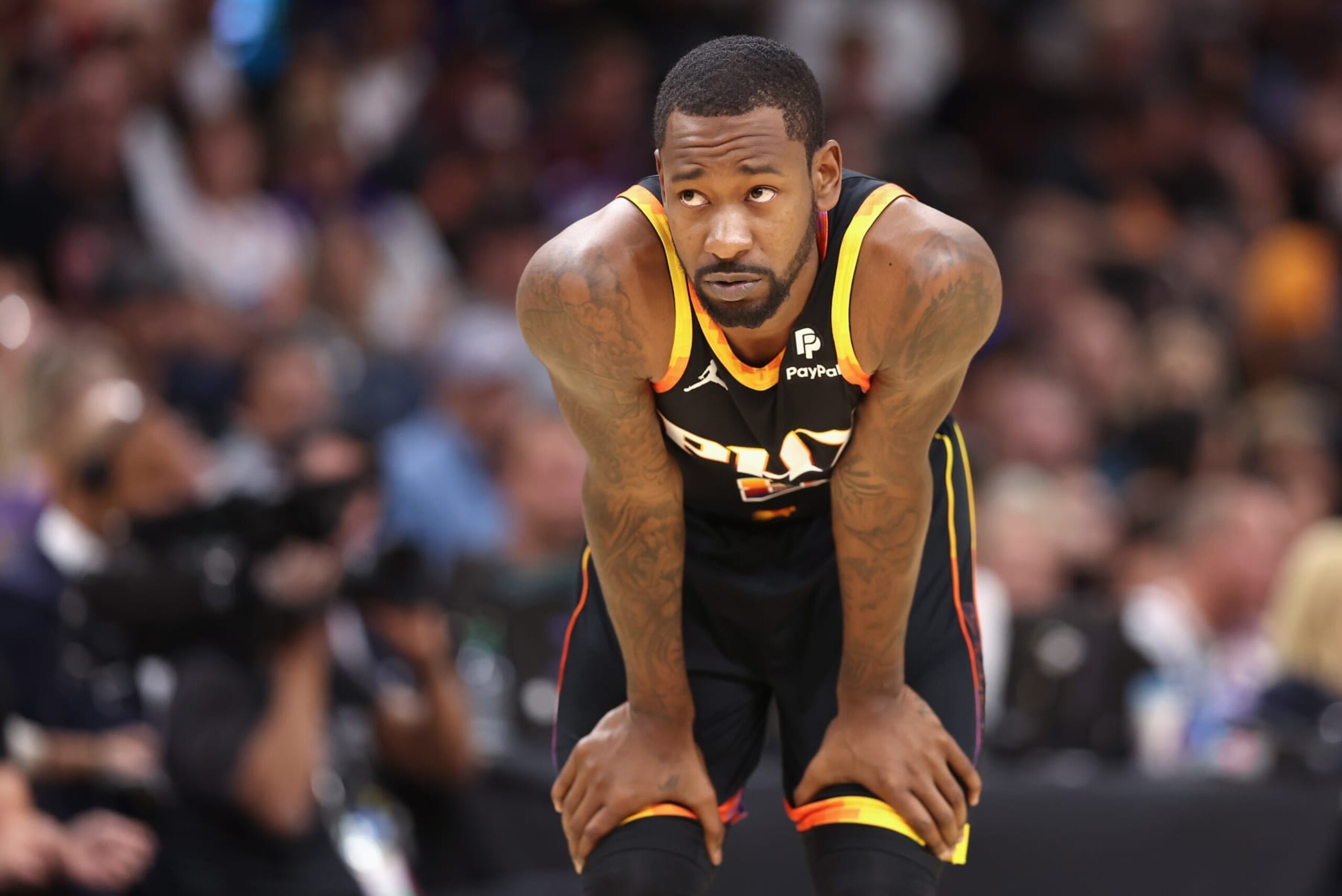 PHOENIX, ARIZONA - MAY 05: Terrence Ross #8 of the Phoenix Suns during Game Three of the NBA Western Conference Semifinals at Footprint Center on May 05, 2023 in Phoenix, Arizona. The Suns defeated the Nuggets 121-114. NOTE TO USER: User expressly acknowledges and agrees that, by downloading and or using this photograph, User is consenting to the terms and conditions of the Getty Images License Agreement. (Photo by Christian Petersen/Getty Images) PHOENIX, ARIZONA - MAY 05: Terrence Ross #8 of the Phoenix Suns during Game Three of the NBA Western Conference Semifinals at Footprint Center on May 05, 2023 in Phoenix, Arizona. The Suns defeated the Nuggets 121-114. NOTE TO USER: User expressly acknowledges and agrees that, by downloading and or using this photograph, User is consenting to the terms and conditions of the Getty Images License Agreement. (Photo by Christian Petersen/Getty Images)