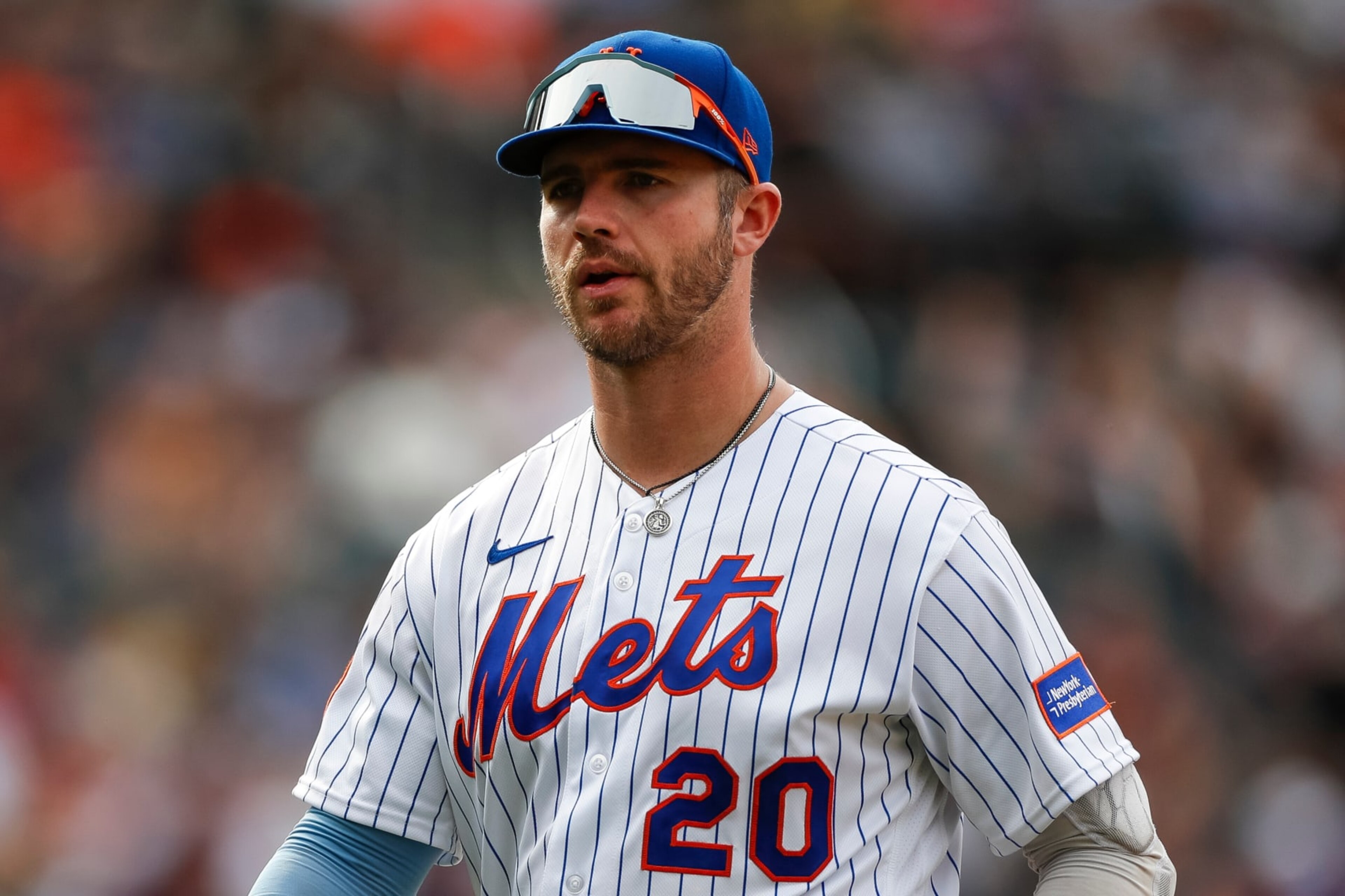 NEW YORK, NEW YORK - SEPTEMBER 17: Pete Alonso #20 of the New York Mets walks off the field in the seventh inning during a game against the Cincinnati Reds at Citi Field on September 17, 2023 in New York City. (Photo by Brandon Sloter/Image Of Sport/Getty Images) NEW YORK, NEW YORK - SEPTEMBER 17: Pete Alonso #20 of the New York Mets walks off the field in the seventh inning during a game against the Cincinnati Reds at Citi Field on September 17, 2023 in New York City. (Photo by Brandon Sloter/Image Of Sport/Getty Images)
