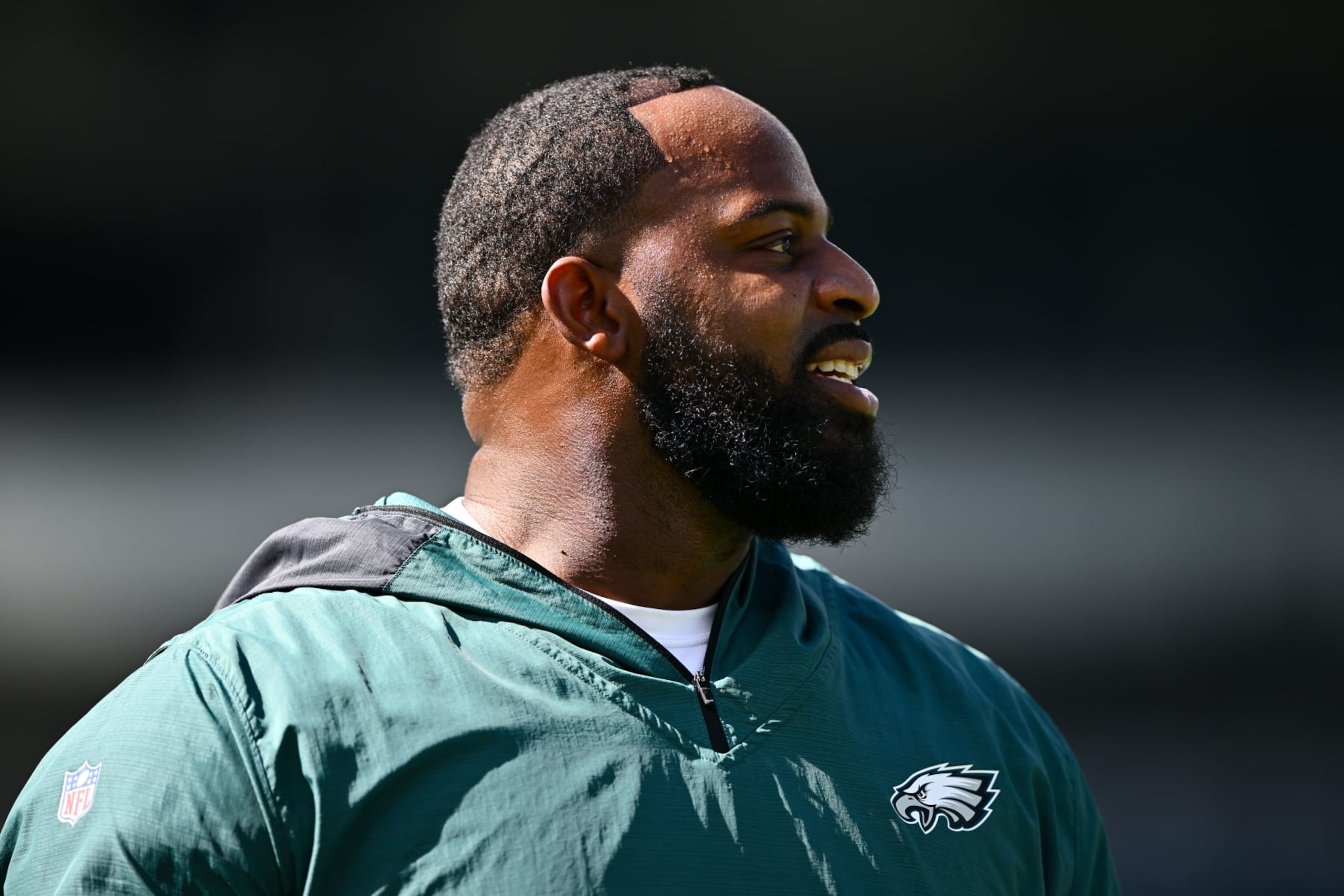 PHILADELPHIA, PA - OCTOBER 01: Philadelphia Eagles Defensive Tackle Fletcher Cox (91) warms up before the game between the Washington Commanders and Philadelphia Eagles on October 01, 2023 at Lincoln Financial Field in Philadelphia, PA. (Photo by Kyle Ross/Icon Sportswire via Getty Images) PHILADELPHIA, PA - OCTOBER 01: Philadelphia Eagles Defensive Tackle Fletcher Cox (91) warms up before the game between the Washington Commanders and Philadelphia Eagles on October 01, 2023 at Lincoln Financial Field in Philadelphia, PA. (Photo by Kyle Ross/Icon Sportswire via Getty Images)