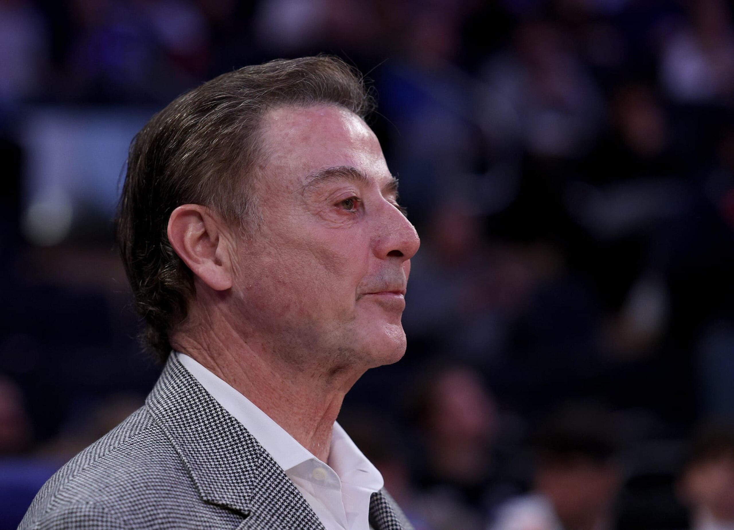 NEW YORK, NEW YORK - APRIL 23: St. John's men's basketball coach Rick Pitino attends Game Four of the Eastern Conference First Round Playoffs between the New York Knicks and the Cleveland Cavaliers at Madison Square Garden on April 23, 2023 in New York City. NOTE TO USER: User expressly acknowledges and agrees that, by downloading and or using this photograph, User is consenting to the terms and conditions of the Getty Images License Agreement. (Photo by Elsa/Getty Images)