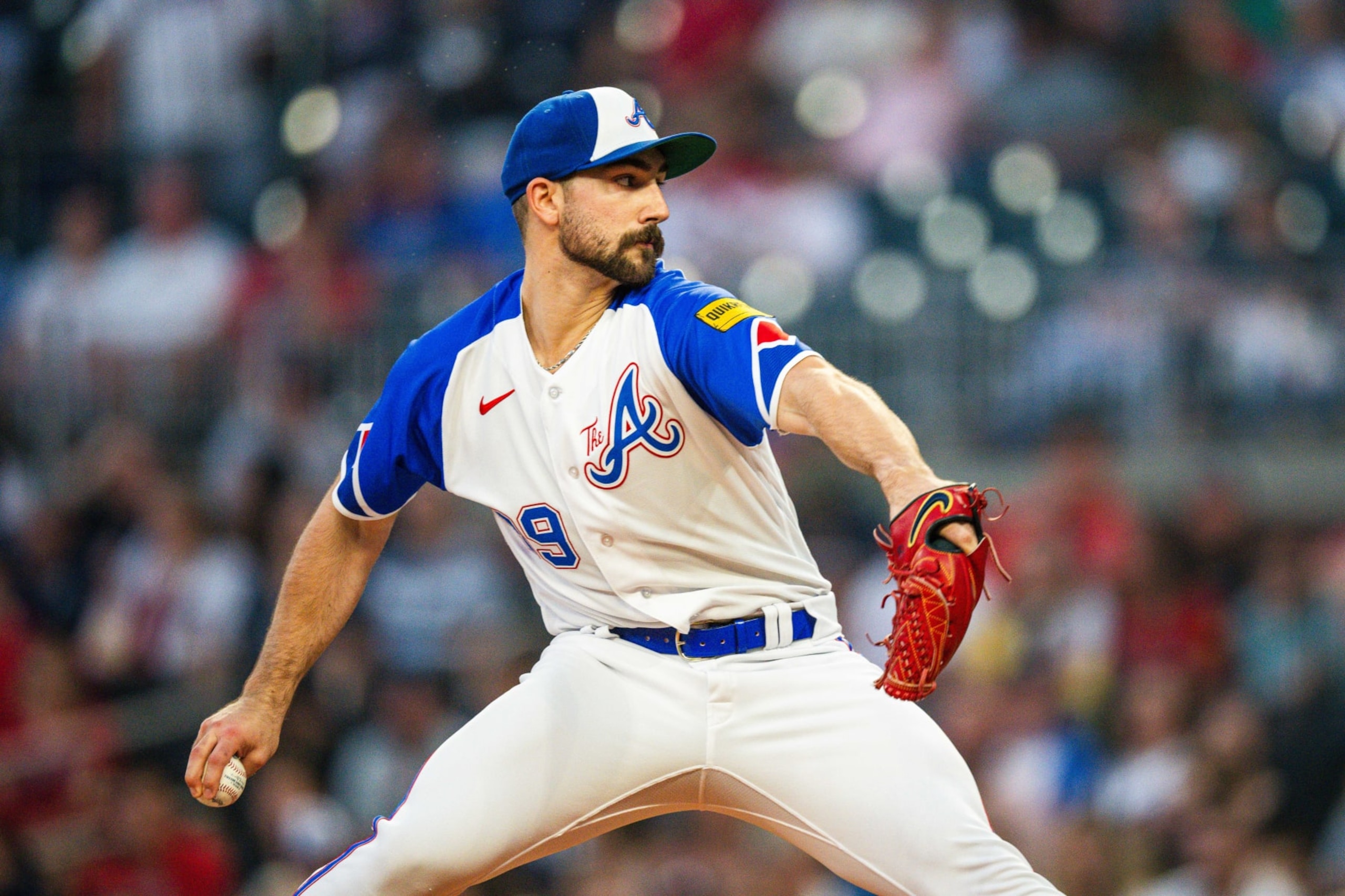 ATLANTA, GA - SEPTEMBER 30: Spencer Strider #99 of the Atlanta Braves pitches during the first inning against the Washington Nationals at Truist Park on September 30, 2023 in Atlanta, Georgia. (Photo by Kevin D. Liles/Atlanta Braves/Getty Images)