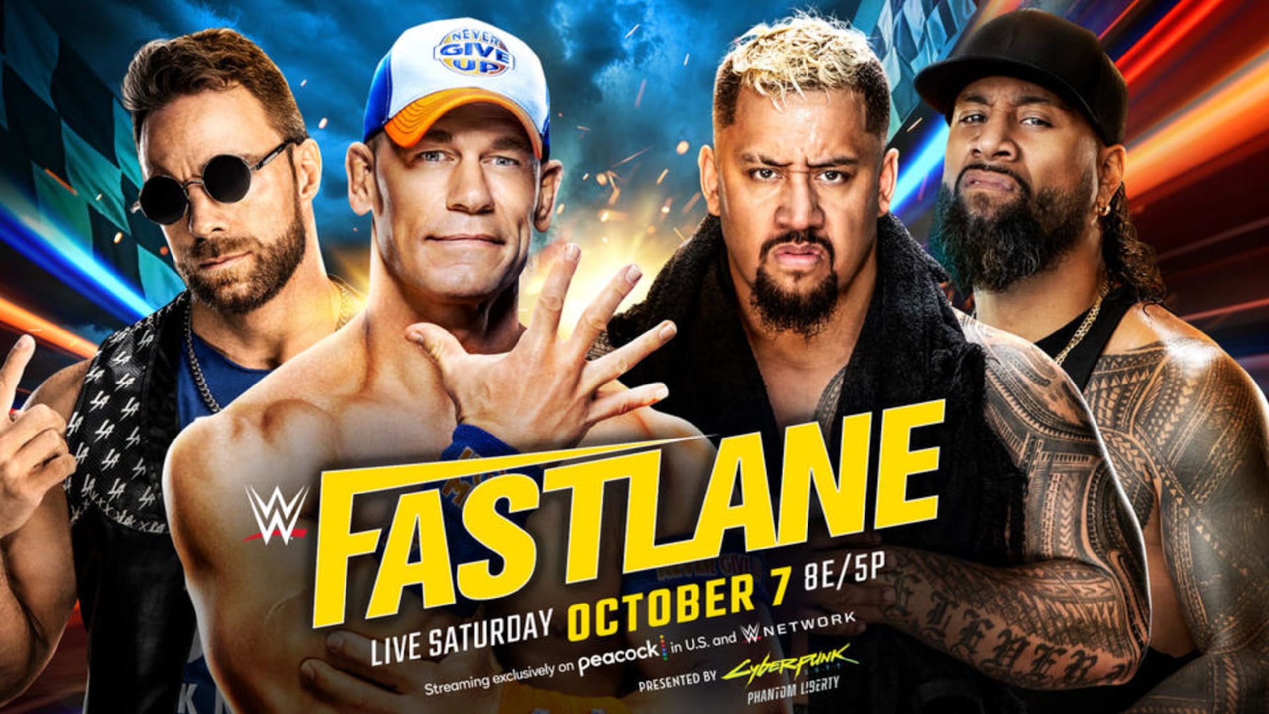 LA Knight, John Cena, Solo Sikoa and Jimmy Uso. 