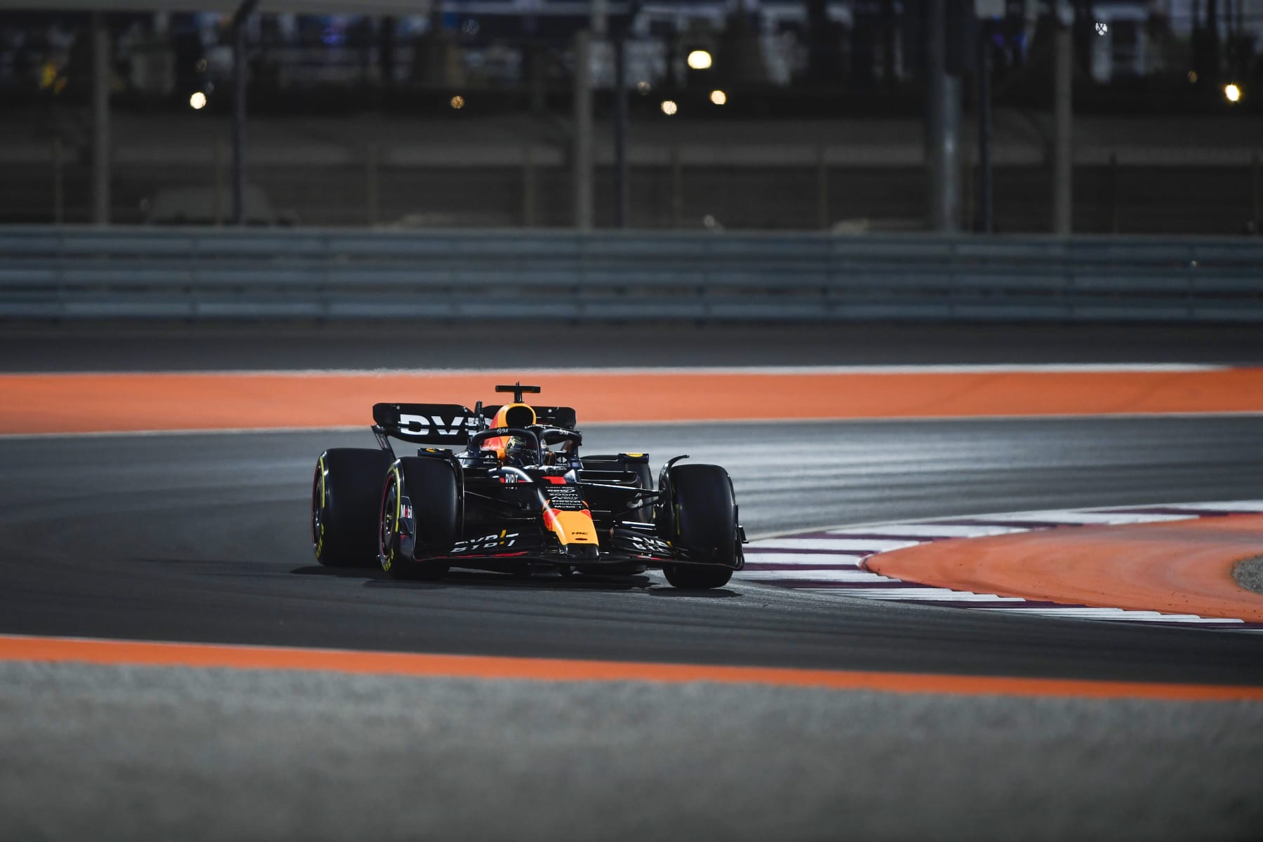 LUSAIL CITY, QATAR - OCTOBER 08: Max Verstappen of the Netherlands driving the (1) Oracle Red Bull Racing RB19 on track during the F1 Grand Prix of Qatar at Lusail International Circuit on October 08, 2023 in Lusail City, Qatar. (Photo by Rudy Carezzevoli/Getty Images)