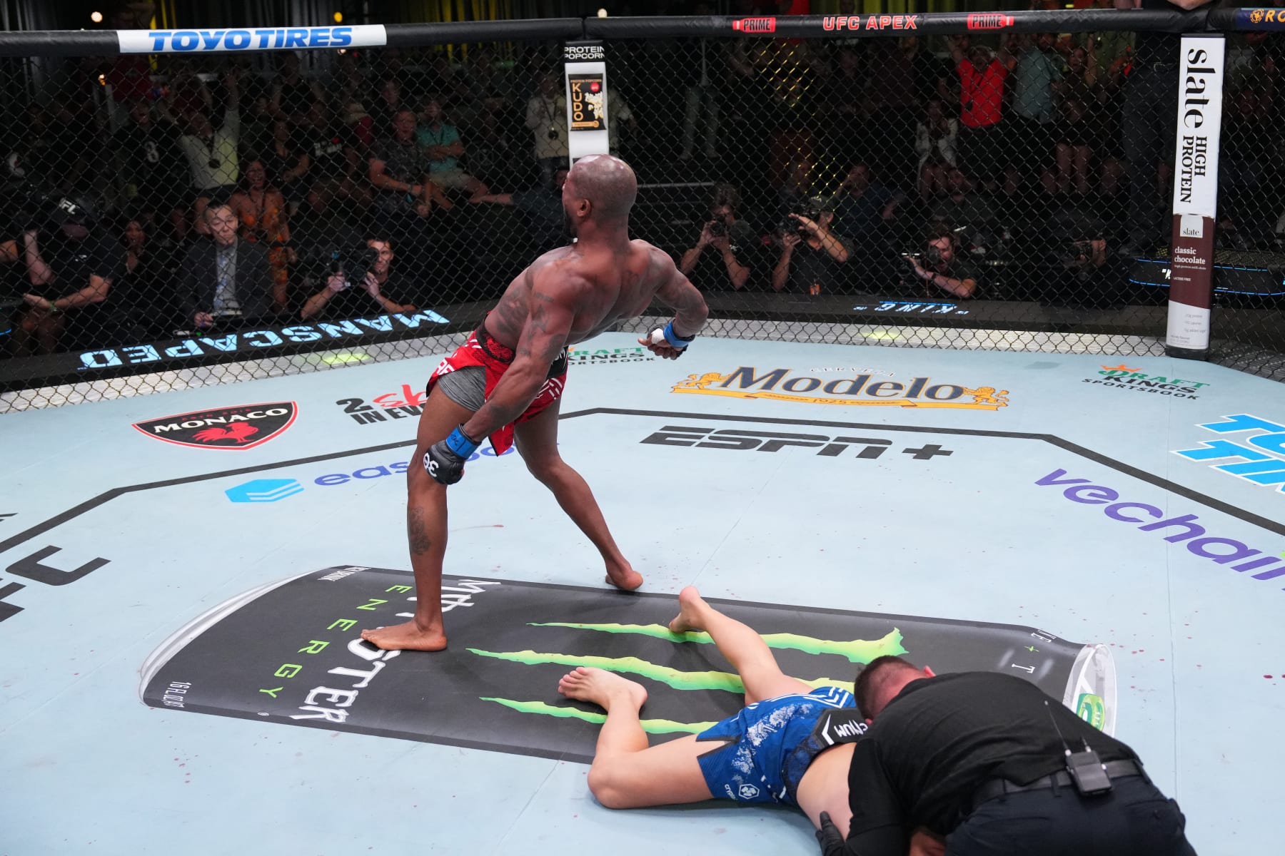 LAS VEGAS, NEVADA - OCTOBER 07: Bobby Green reacts after defeating Grant Dawson in a lightweight fight during the UFC Fight Night weigh-in at UFC APEX on October 07, 2023 in Las Vegas, Nevada. (Photo by Al Powers/Zuffa LLC via Getty Images)
