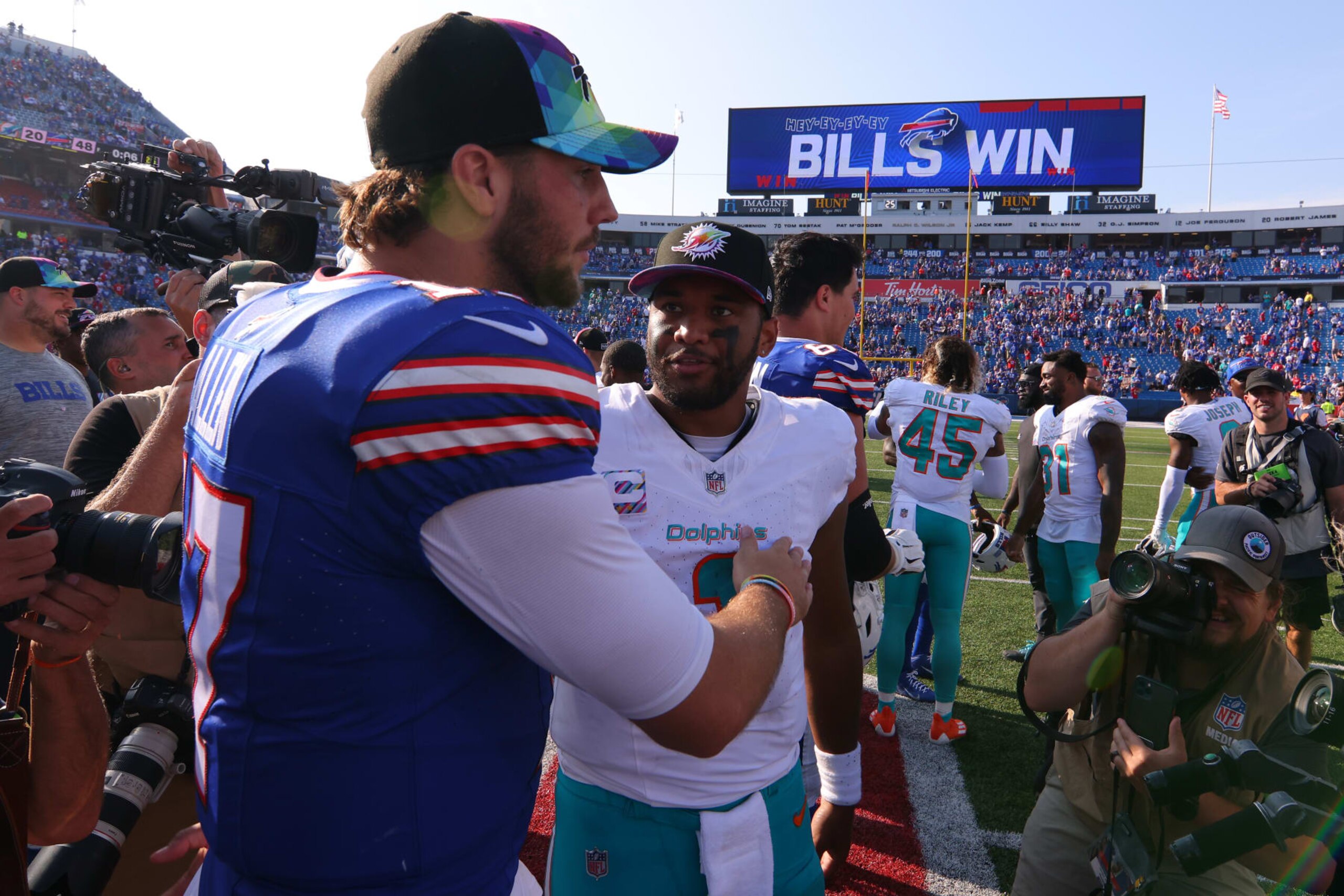 Bills QB Josh Allen and Dolphins QB Tua Tagovailoa Bills QB Josh Allen and Dolphins QB Tua Tagovailoa