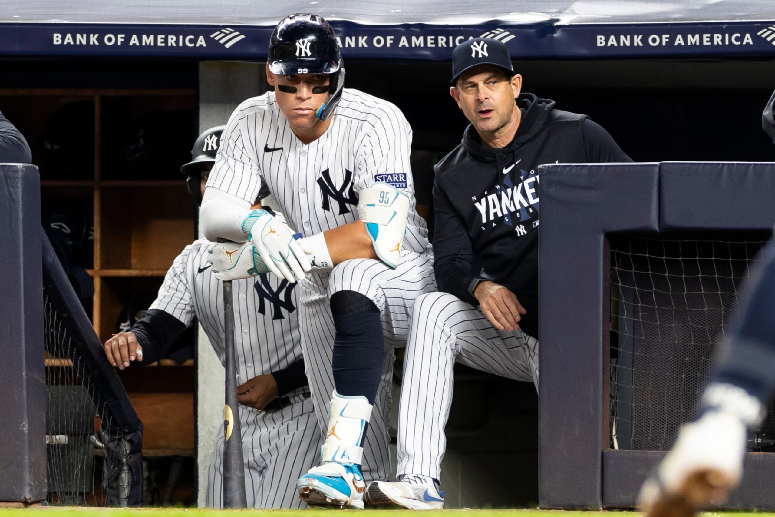Aaron Judge (L) and Aaron Boone (R)