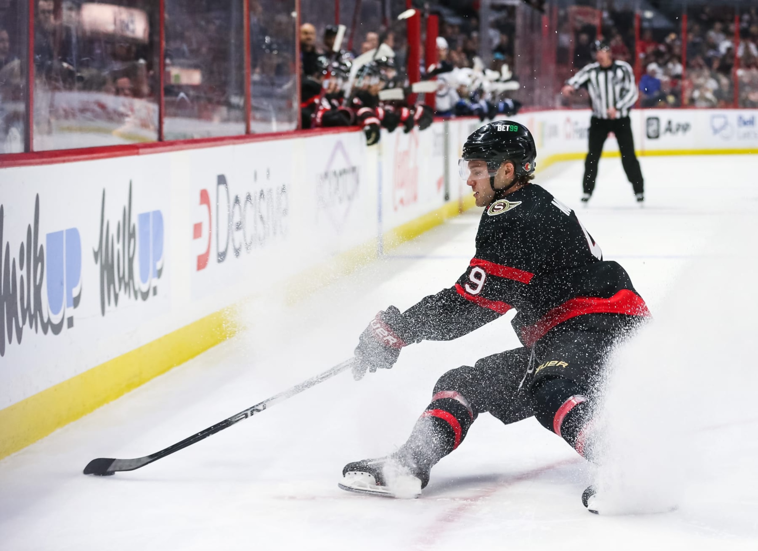 OTTAWA, CANADA - JANUARY 21: Josh Norris #9 of the Ottawa Senators skates against the Winnipeg Jets during the game at Canadian Tire Centre on January 21, 2023 in Ottawa, Ontario, Canada. (Photo by Chris Tanouye/Freestyle Photography/Getty Images) OTTAWA, CANADA - JANUARY 21: Josh Norris #9 of the Ottawa Senators skates against the Winnipeg Jets during the game at Canadian Tire Centre on January 21, 2023 in Ottawa, Ontario, Canada. (Photo by Chris Tanouye/Freestyle Photography/Getty Images)