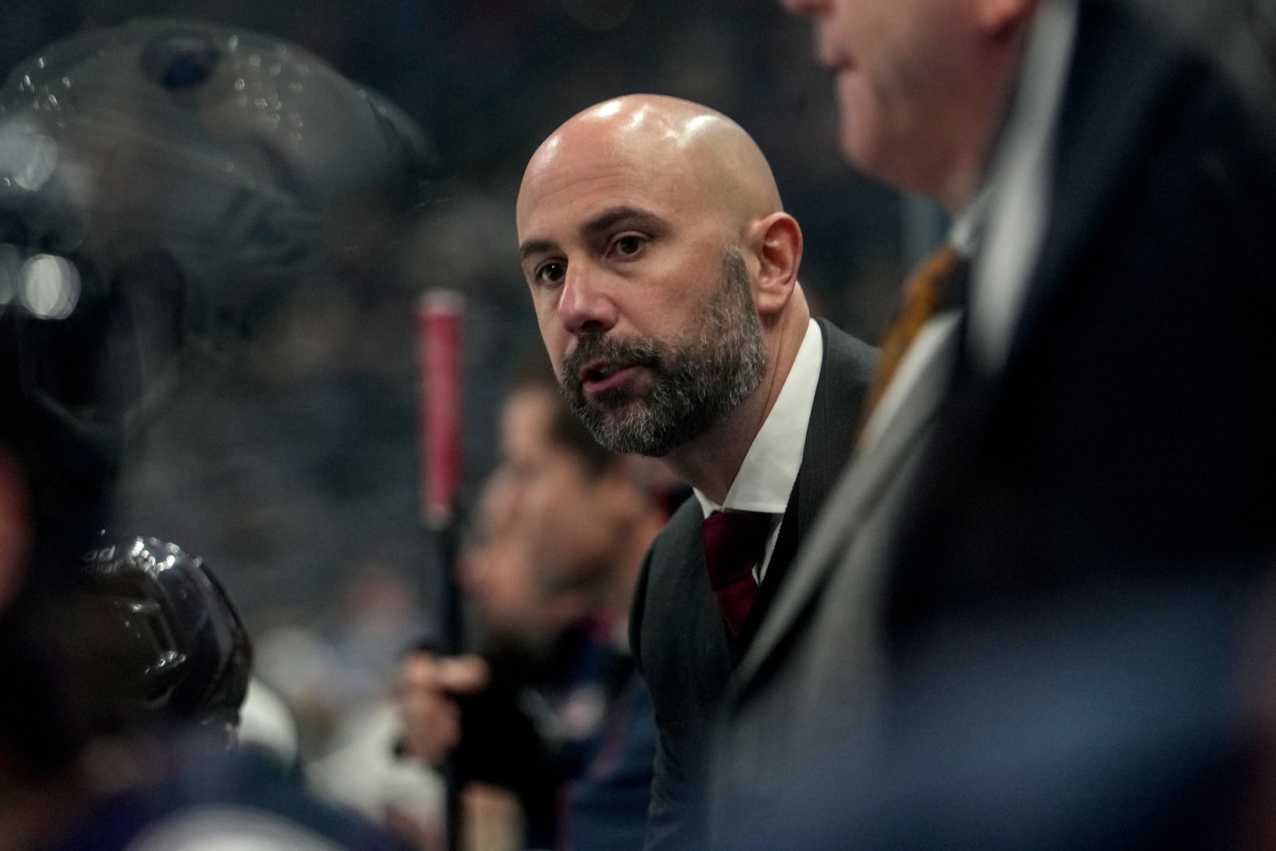 COLUMBUS, OHIO - OCTOBER 04: Columbus Blue Jackets head coach Pascal Vincent during the third period against the Buffalo Sabres at Nationwide Arena on October 04, 2023 in Columbus, Ohio. (Photo by Jason Mowry/Getty Images)