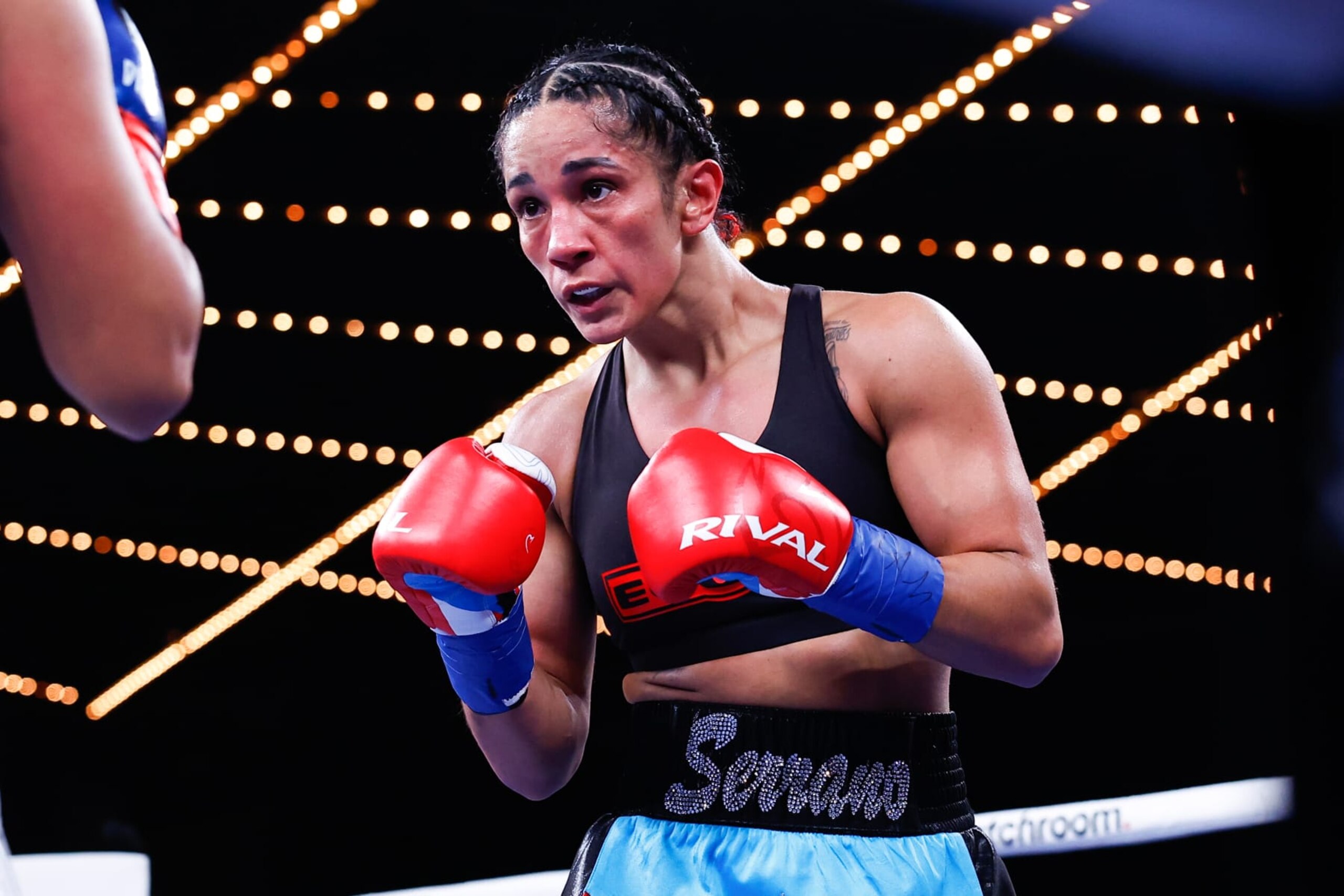 NEW YORK, NY - FEBRUARY 04: Amanda Serrano boxes against Erika Cruz to become the undisputed featherweight champion of the world on February 4, 2023 at the Hulu Theater at Madison Square Garden in New York.   (Photo by Rich Graessle/Icon Sportswire via Getty Images)